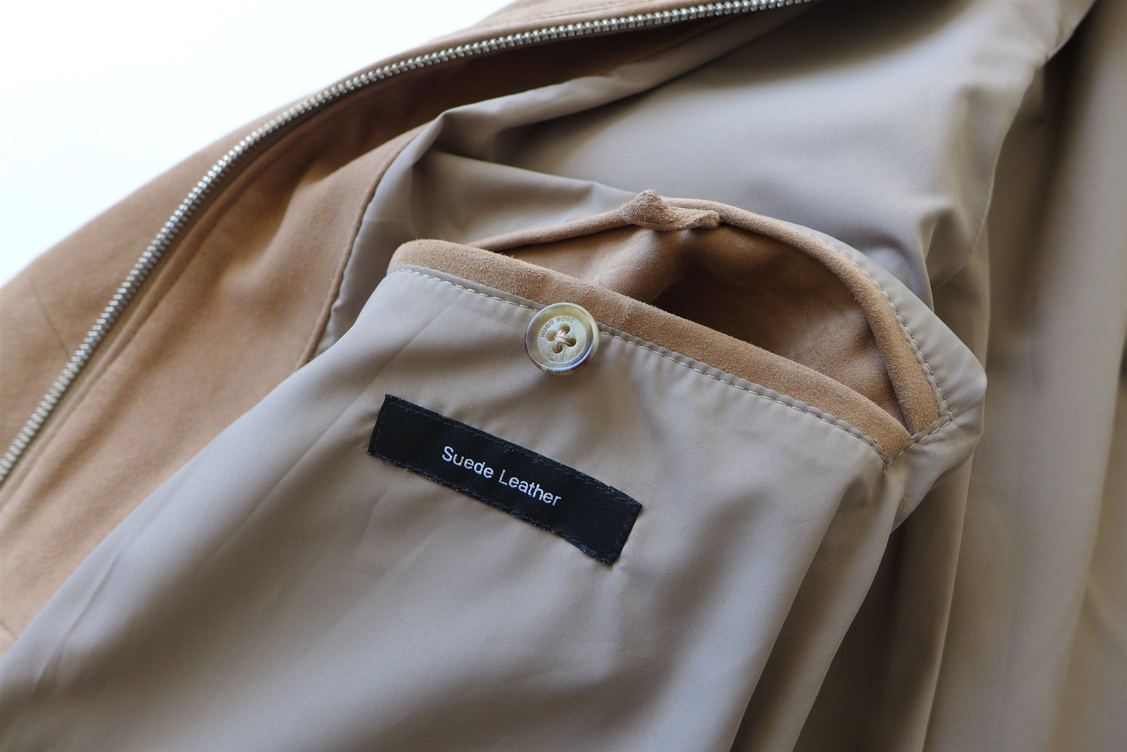 Hugo Boss Hugo Boss Alfondo Bomber Jacket - Tan Suede Size US L / EU 52-54 / 3 - 12 Thumbnail