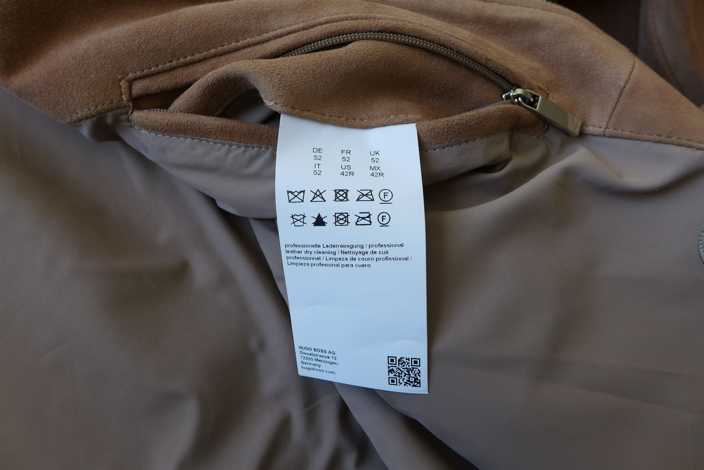Hugo Boss Hugo Boss Alfondo Bomber Jacket - Tan Suede Size US L / EU 52-54 / 3 - 13 Thumbnail