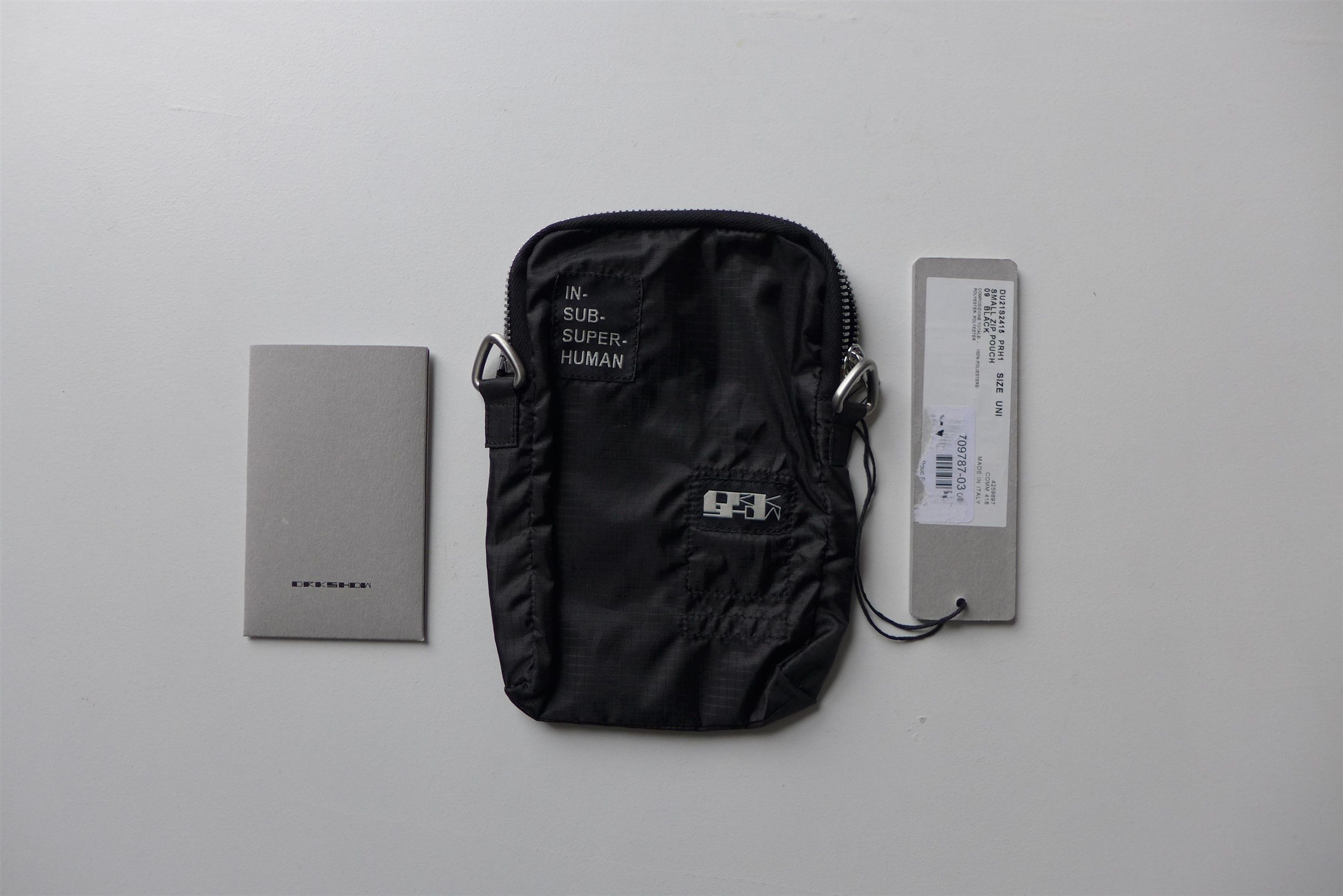Rick Owens Drkshdw Rick Owens DRKSHDW Zip Pouch - Black Nylon Size ONE SIZE - 3 Thumbnail