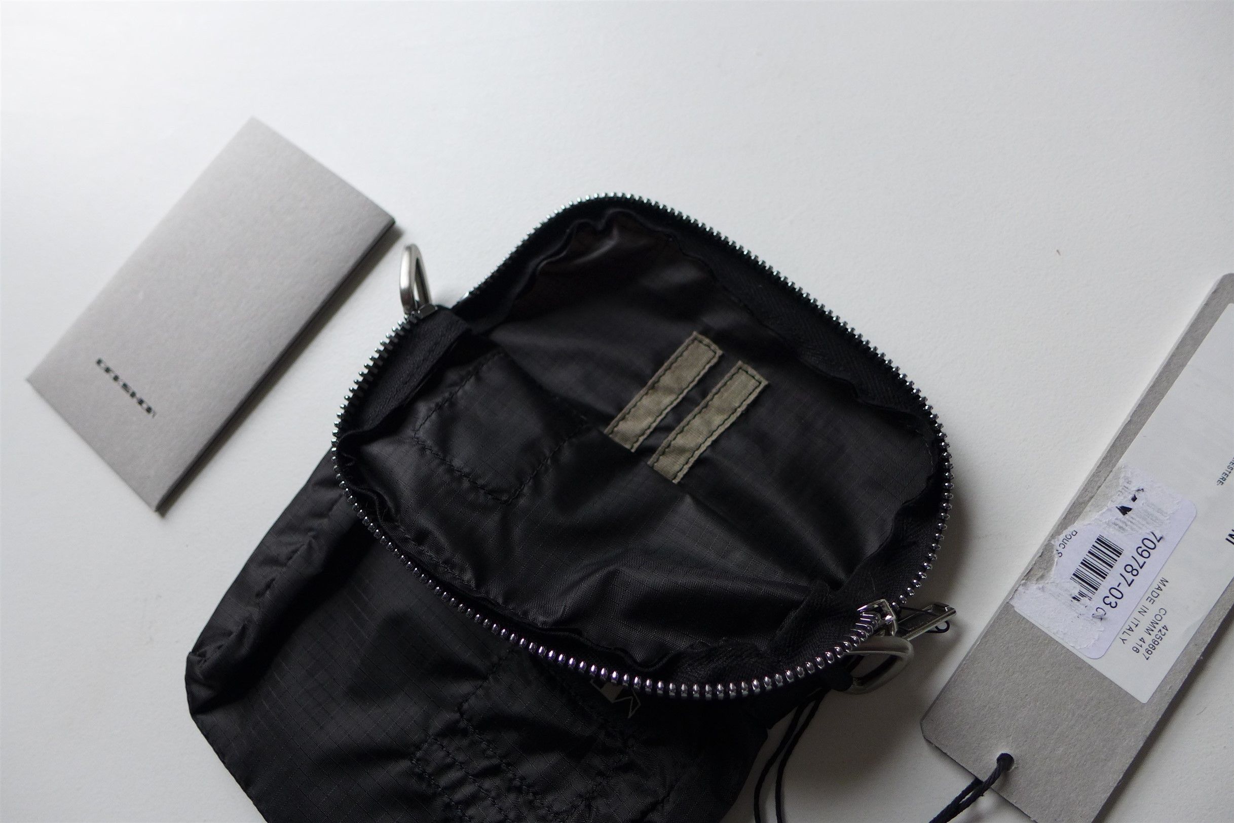 Rick Owens Drkshdw Rick Owens DRKSHDW Zip Pouch - Black Nylon Size ONE SIZE - 5 Thumbnail