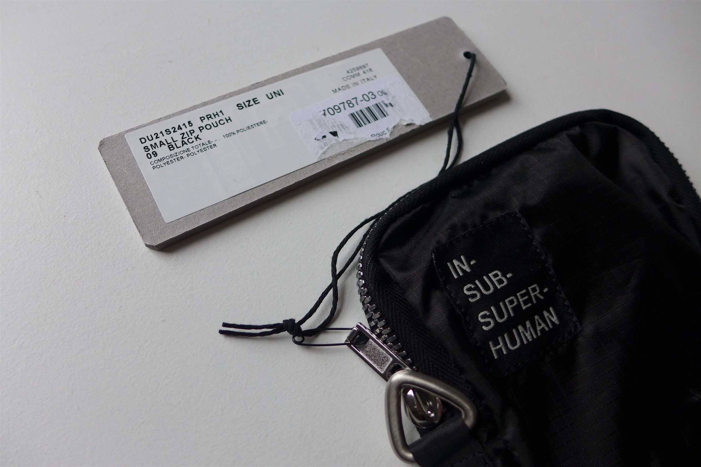 Rick Owens Drkshdw Rick Owens DRKSHDW Zip Pouch - Black Nylon Size ONE SIZE - 7 Thumbnail