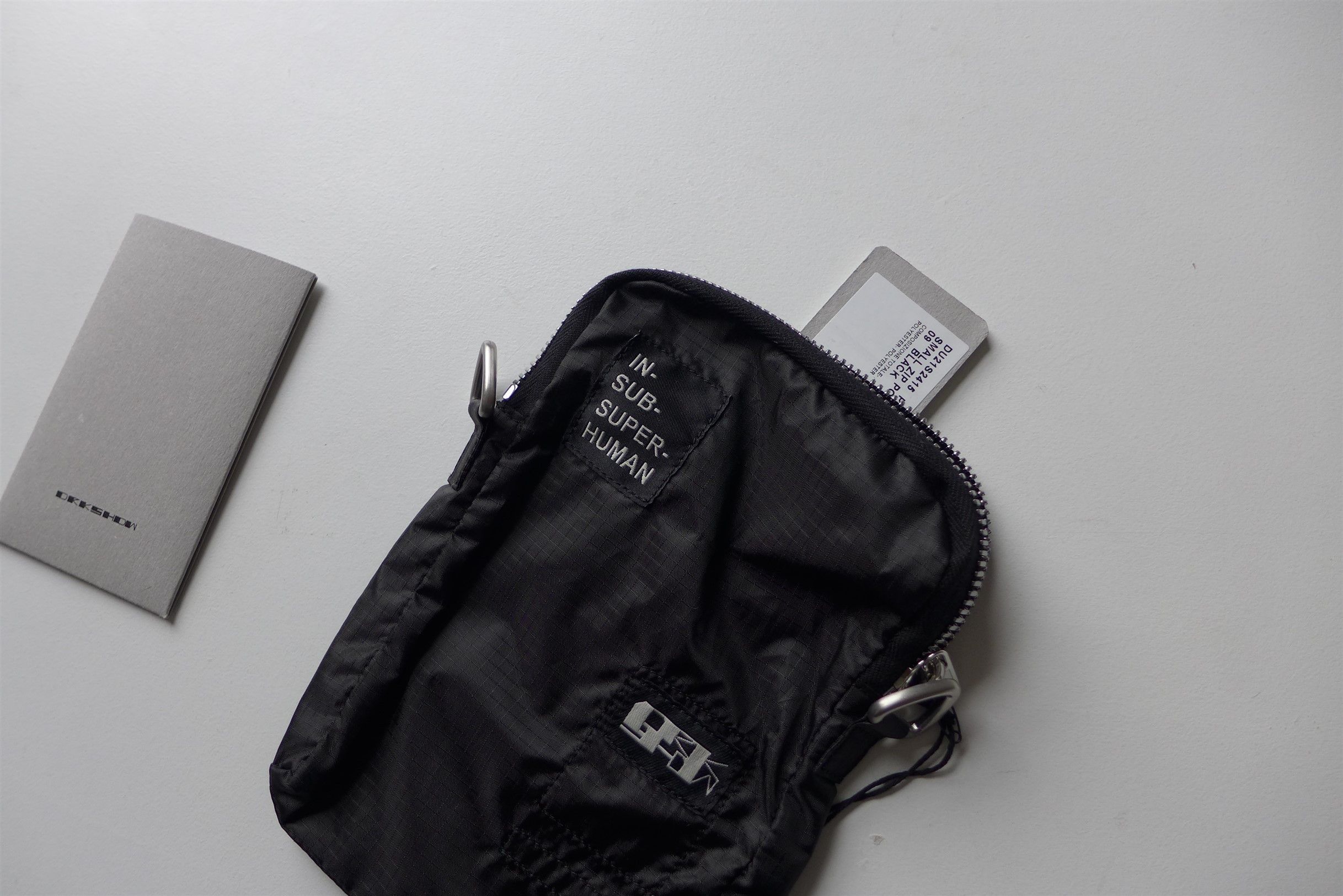 Rick Owens Drkshdw Rick Owens DRKSHDW Zip Pouch - Black Nylon Size ONE SIZE - 4 Thumbnail