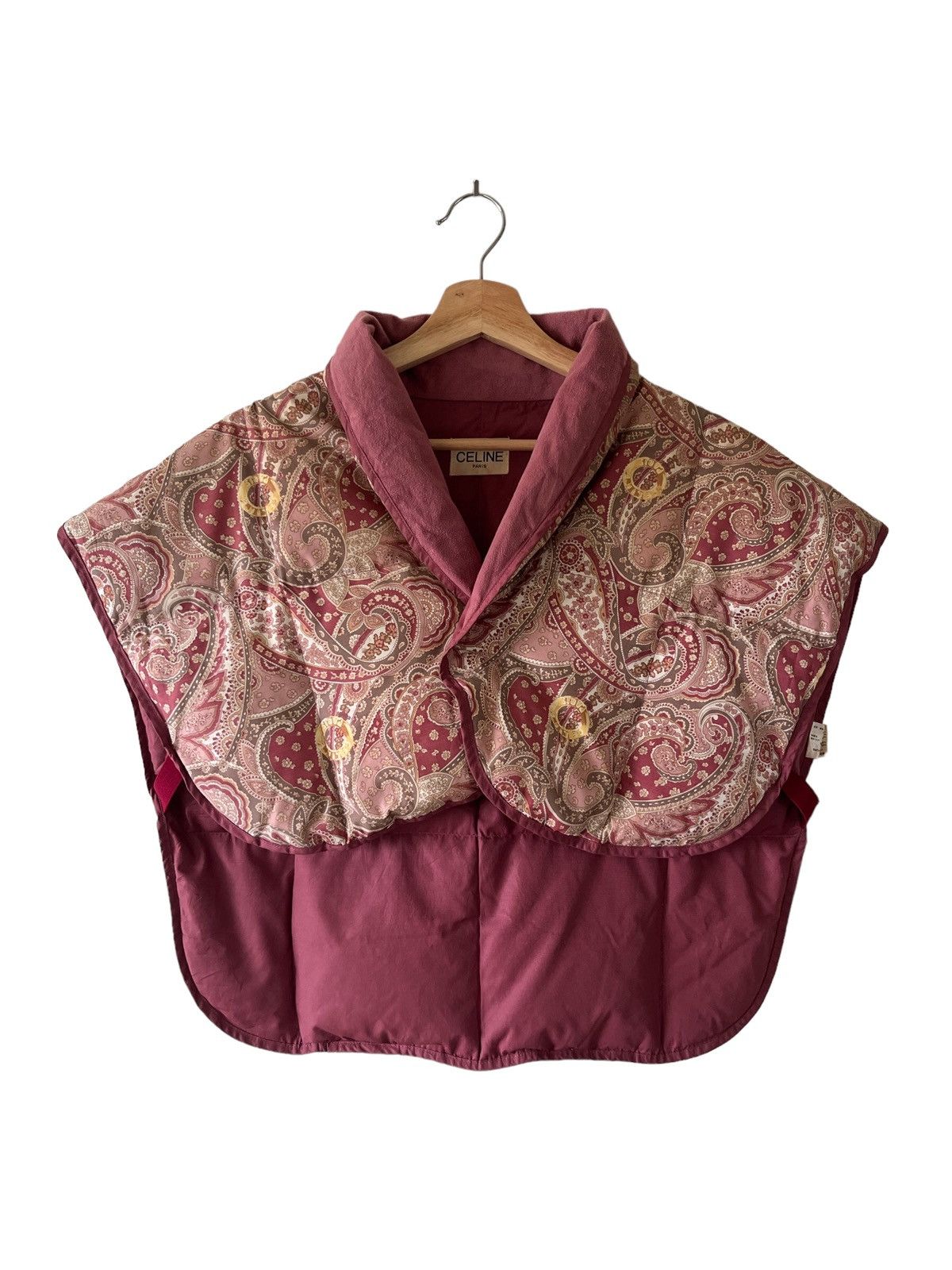 image of Vintage Celine Padded Vest in Maroon, Women's