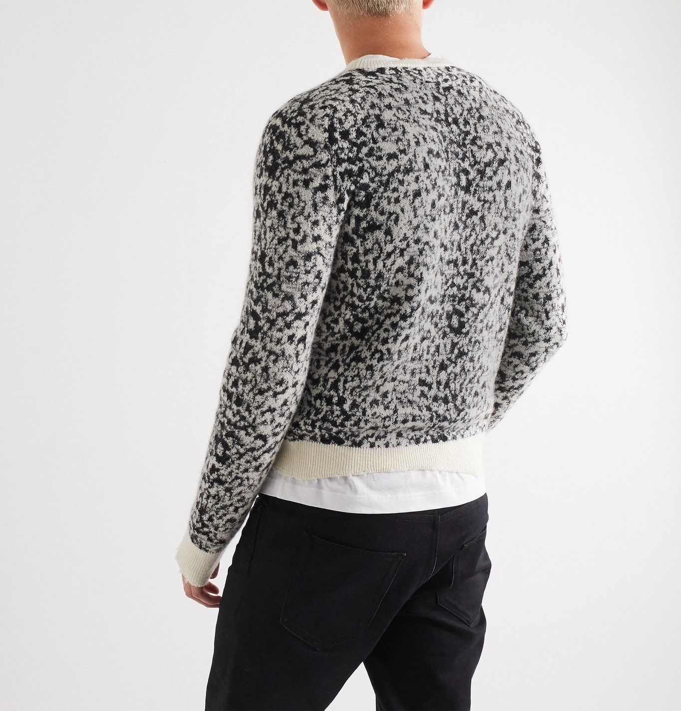 Saint Laurent Paris Saint Laurent Leopard Print Distressed Mohair Sweater. Size US L / EU 52-54 / 3 - 1 Thumbnail