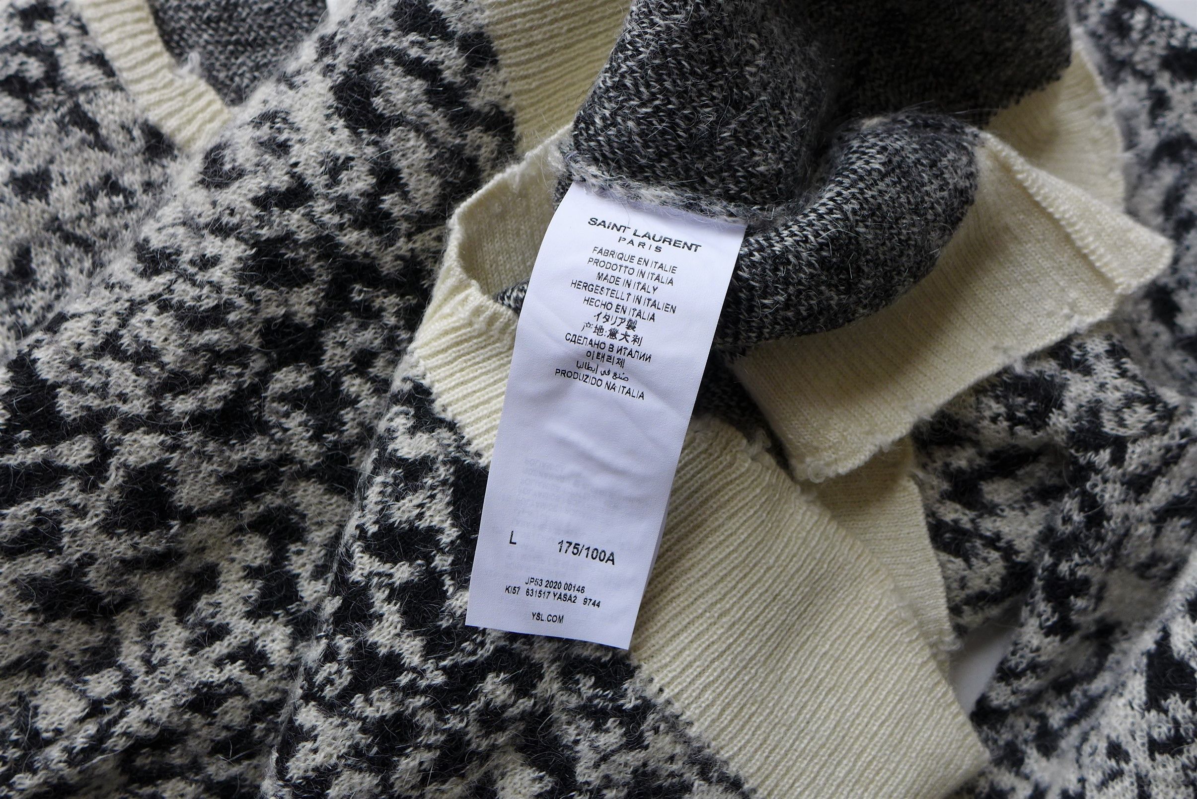 Saint Laurent Paris Saint Laurent Leopard Print Distressed Mohair Sweater. Size US L / EU 52-54 / 3 - 10 Thumbnail