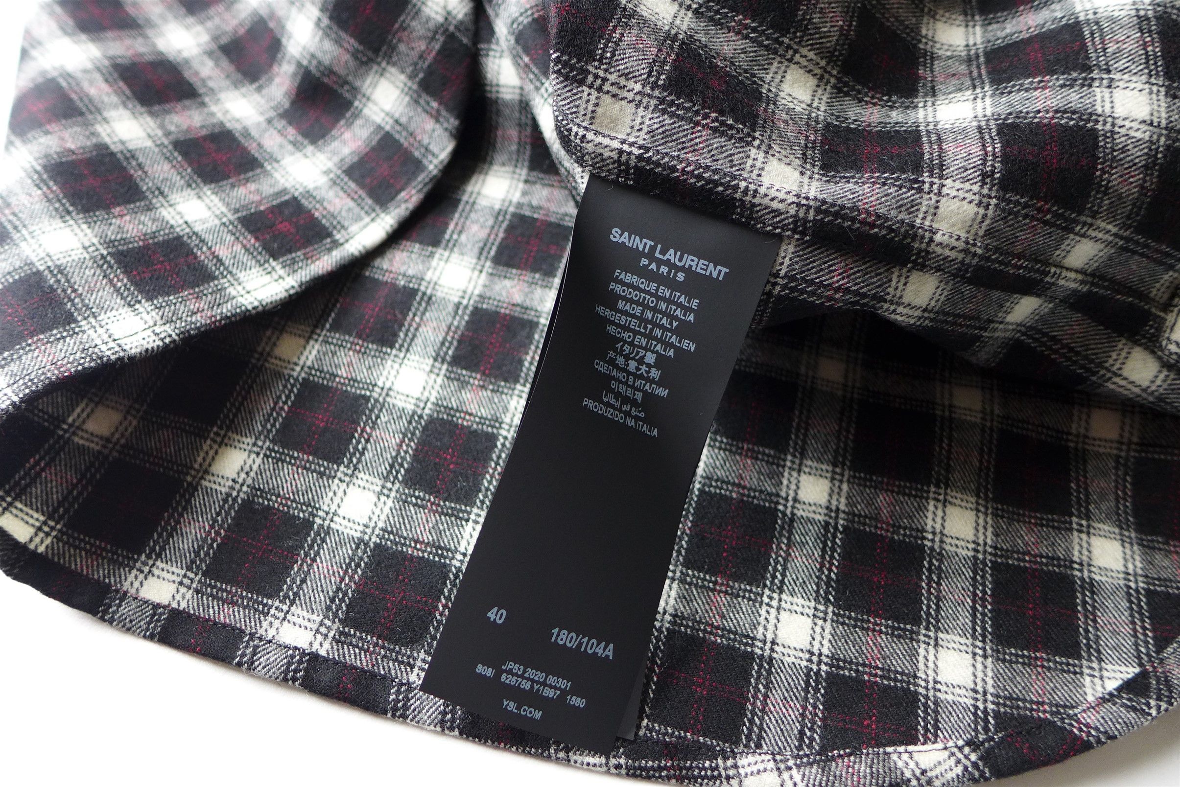 Saint Laurent Paris Saint Laurent FW20 Plaid Wool Check Shirt - Size 40 Size US M / EU 48-50 / 2 - 14 Thumbnail