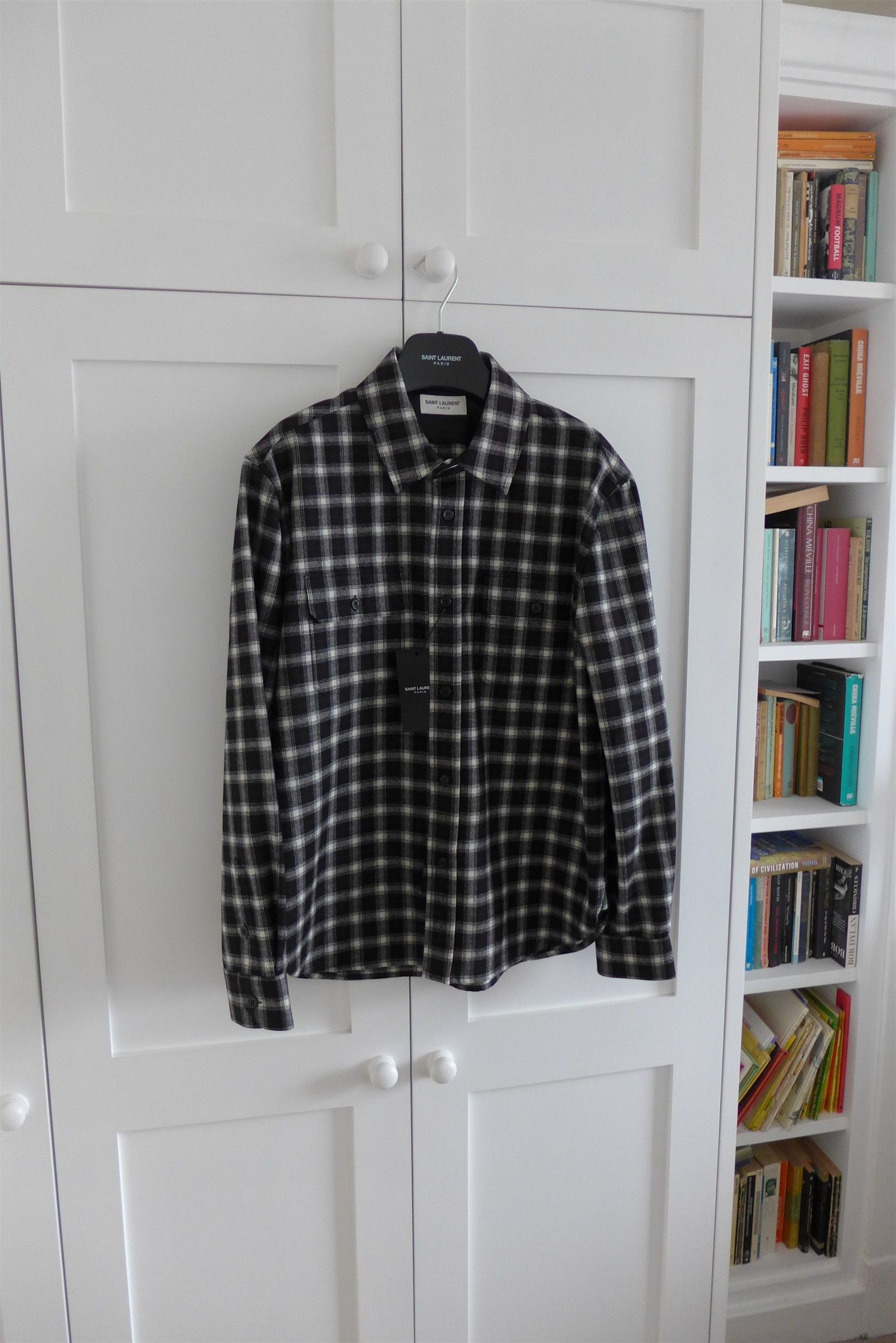 Saint Laurent Paris Saint Laurent FW20 Plaid Wool Check Shirt - Size 40 Size US M / EU 48-50 / 2 - 1 Thumbnail