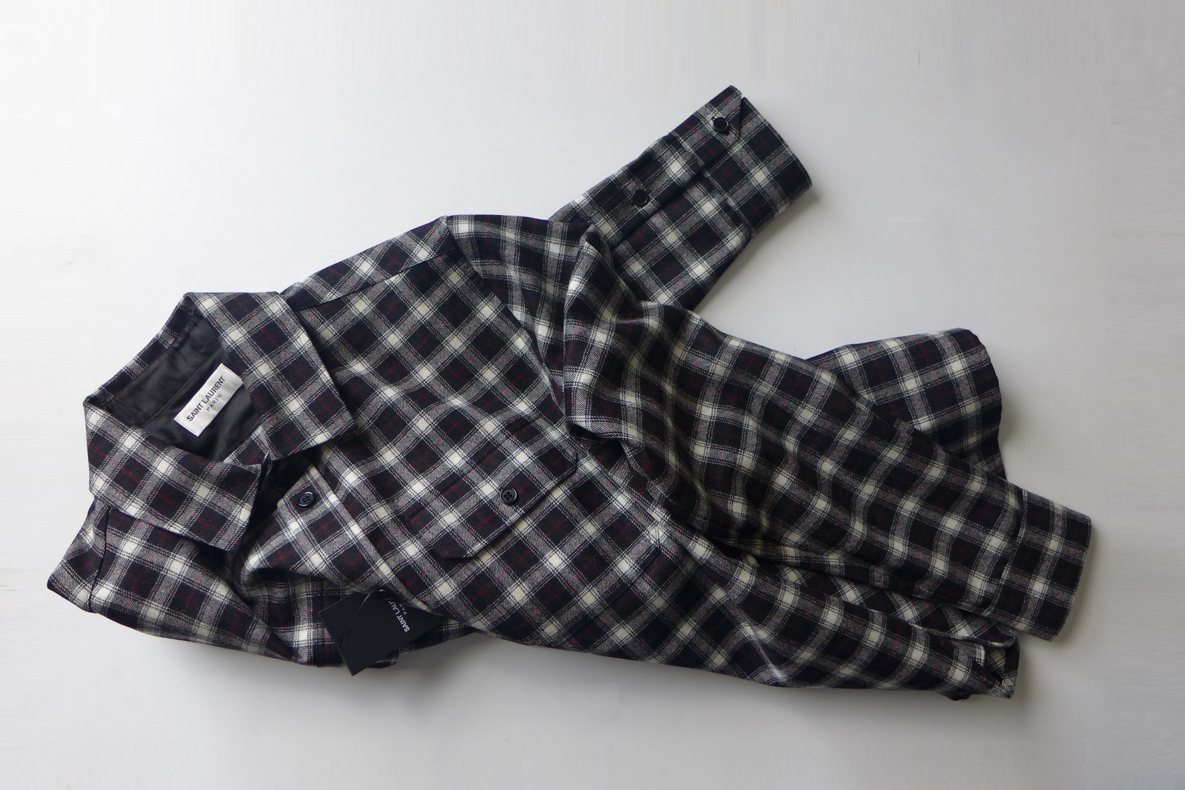 Saint Laurent Paris Saint Laurent FW20 Plaid Wool Check Shirt - Size 40 Size US M / EU 48-50 / 2 - 9 Thumbnail