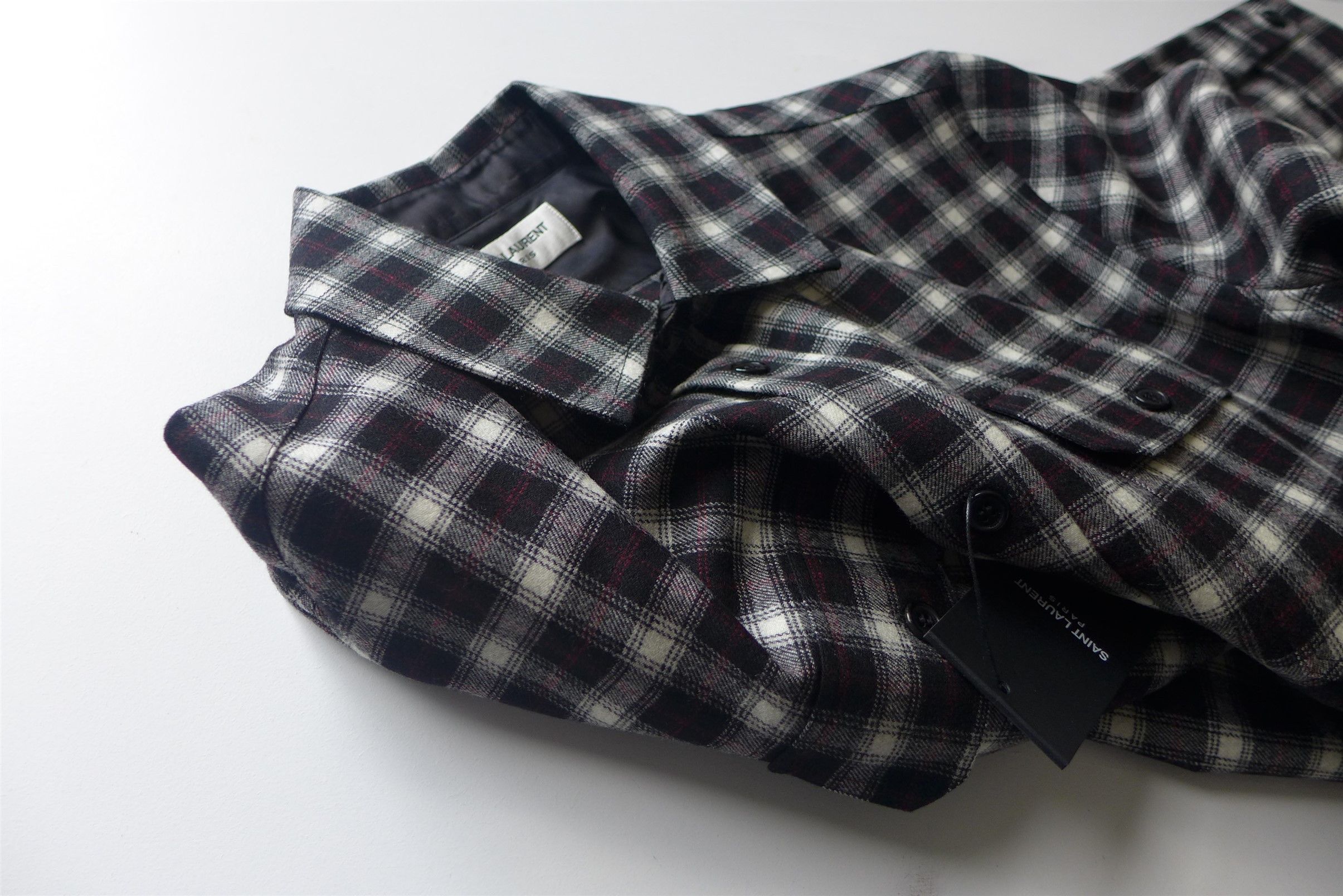 Saint Laurent Paris Saint Laurent FW20 Plaid Wool Check Shirt - Size 40 Size US M / EU 48-50 / 2 - 10 Thumbnail