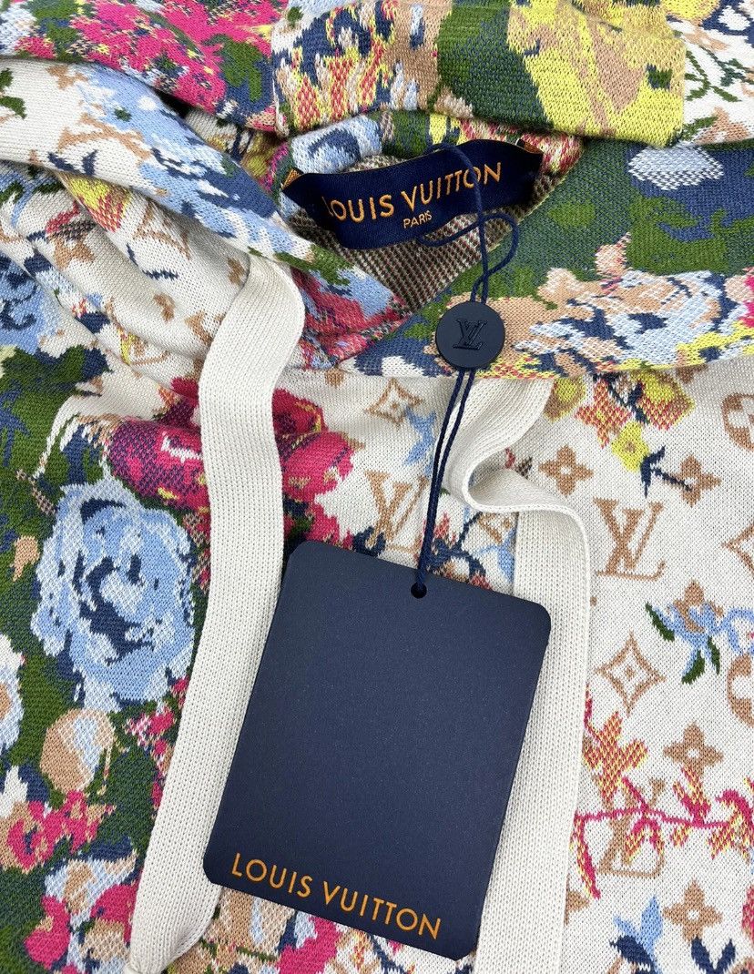 Louis Vuitton VIRGIL ABLOH ✨ 1AAGNZ LV FLOWER GRAPHIC JACQUARD HOODIE Size US XL / EU 56 / 4 - 4 Thumbnail