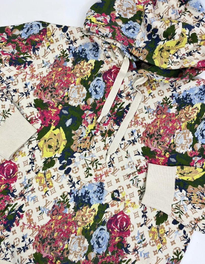 Louis Vuitton VIRGIL ABLOH ✨ 1AAGNZ LV FLOWER GRAPHIC JACQUARD HOODIE Size US XL / EU 56 / 4 - 3 Thumbnail
