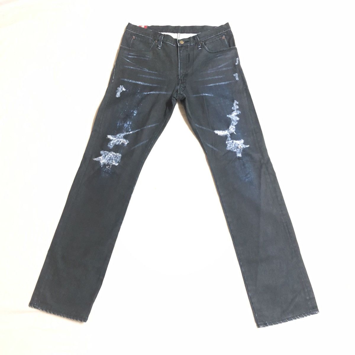 Japanese Brand Blue Way Japan Distressed Wax Denim Size US 32 / EU 48 - 1 Thumbnail