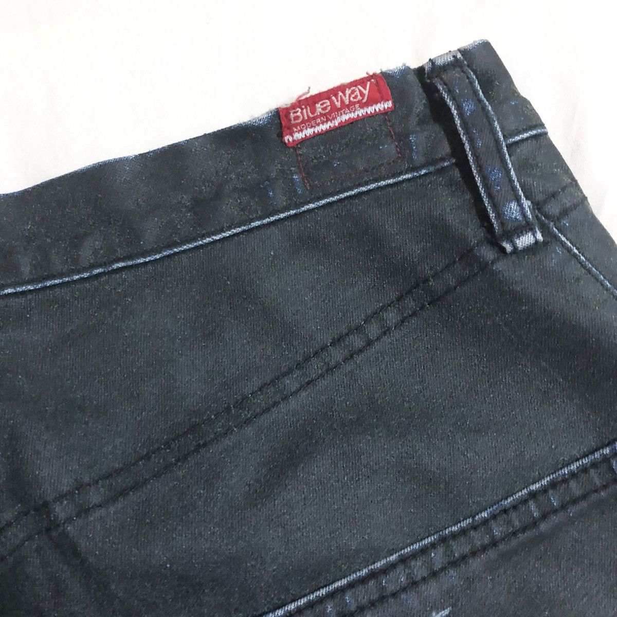 Japanese Brand Blue Way Japan Distressed Wax Denim Size US 32 / EU 48 - 16 Thumbnail