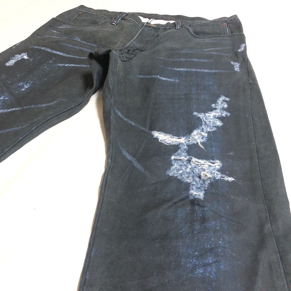 Japanese Brand Blue Way Japan Distressed Wax Denim Size US 32 / EU 48 - 15 Thumbnail