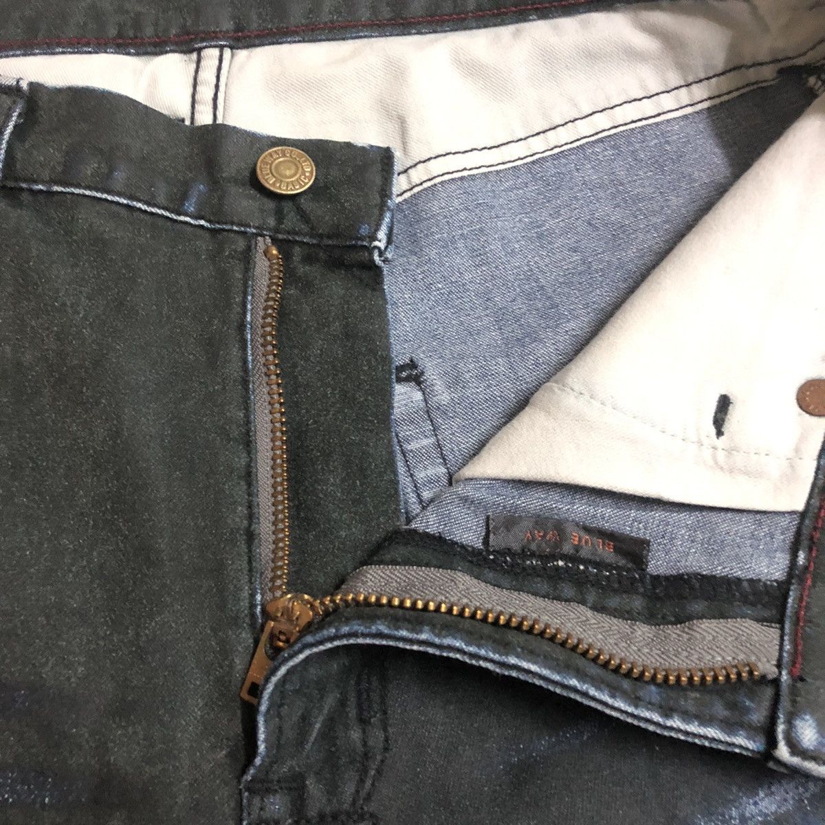 Japanese Brand Blue Way Japan Distressed Wax Denim Size US 32 / EU 48 - 3 Thumbnail