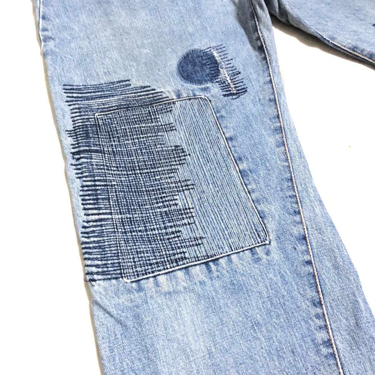 Japanese Brand × Studio D'Artisan Studio D’Artisan Lot 0316 Patchwork/Sashiko Distressed Denim Size US 32 / EU 48 - 6 Thumbnail