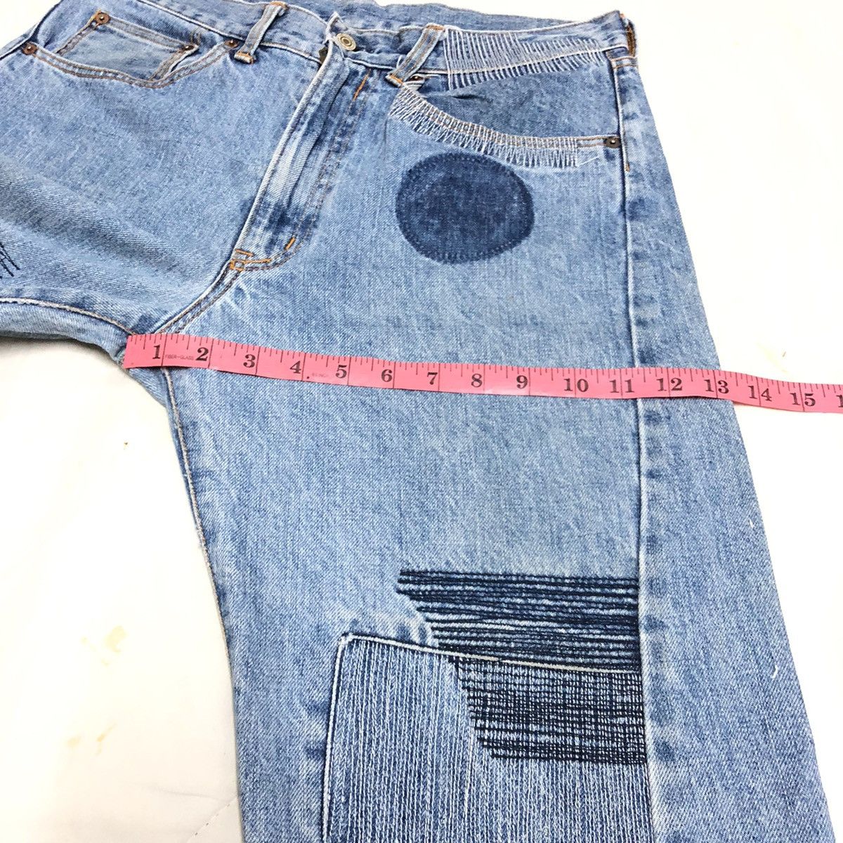 Japanese Brand × Studio D'Artisan Studio D’Artisan Lot 0316 Patchwork/Sashiko Distressed Denim Size US 32 / EU 48 - 9 Thumbnail