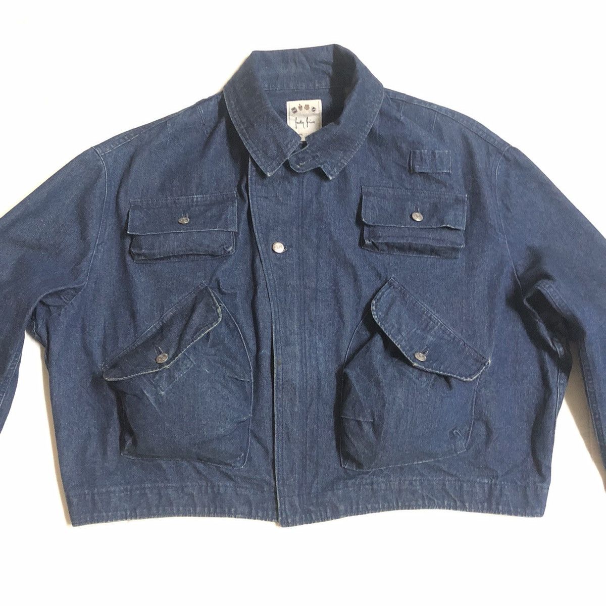 45rpm × Japanese Brand × Vintage Vintage Oversize 45Rpm Japan Tactical Denim Jacket 80s Size US M / EU 48-50 / 2 - 7 Thumbnail