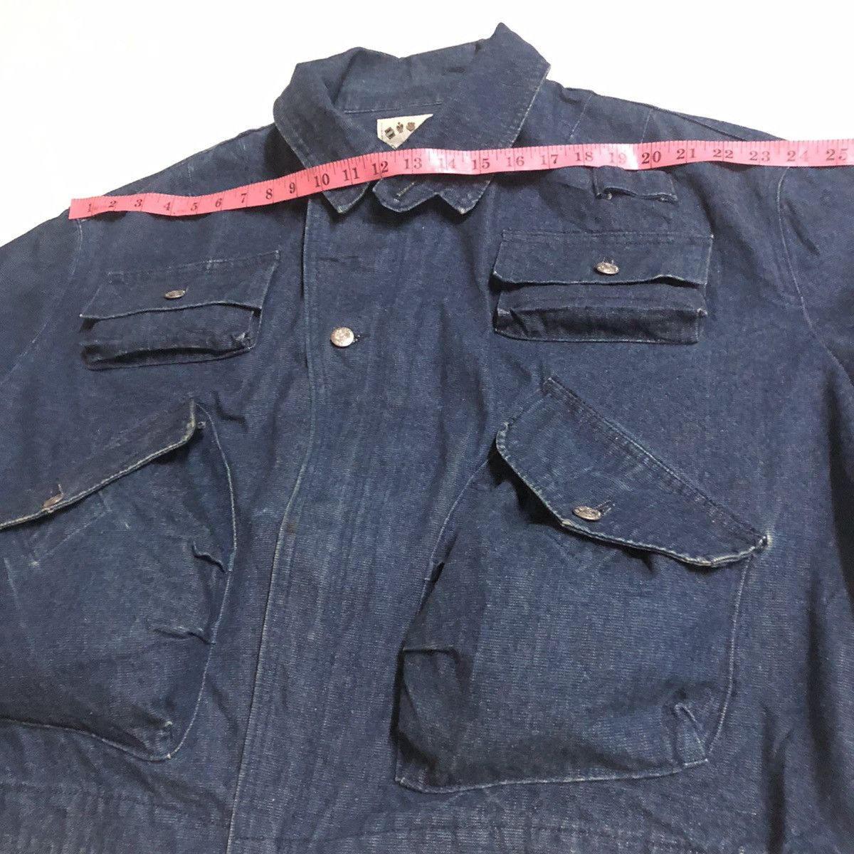 45rpm × Japanese Brand × Vintage Vintage Oversize 45Rpm Japan Tactical Denim Jacket 80s Size US M / EU 48-50 / 2 - 9 Thumbnail