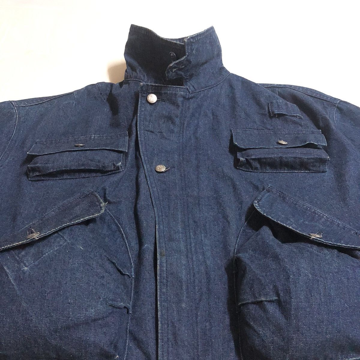 45rpm × Japanese Brand × Vintage Vintage Oversize 45Rpm Japan Tactical Denim Jacket 80s Size US M / EU 48-50 / 2 - 8 Thumbnail