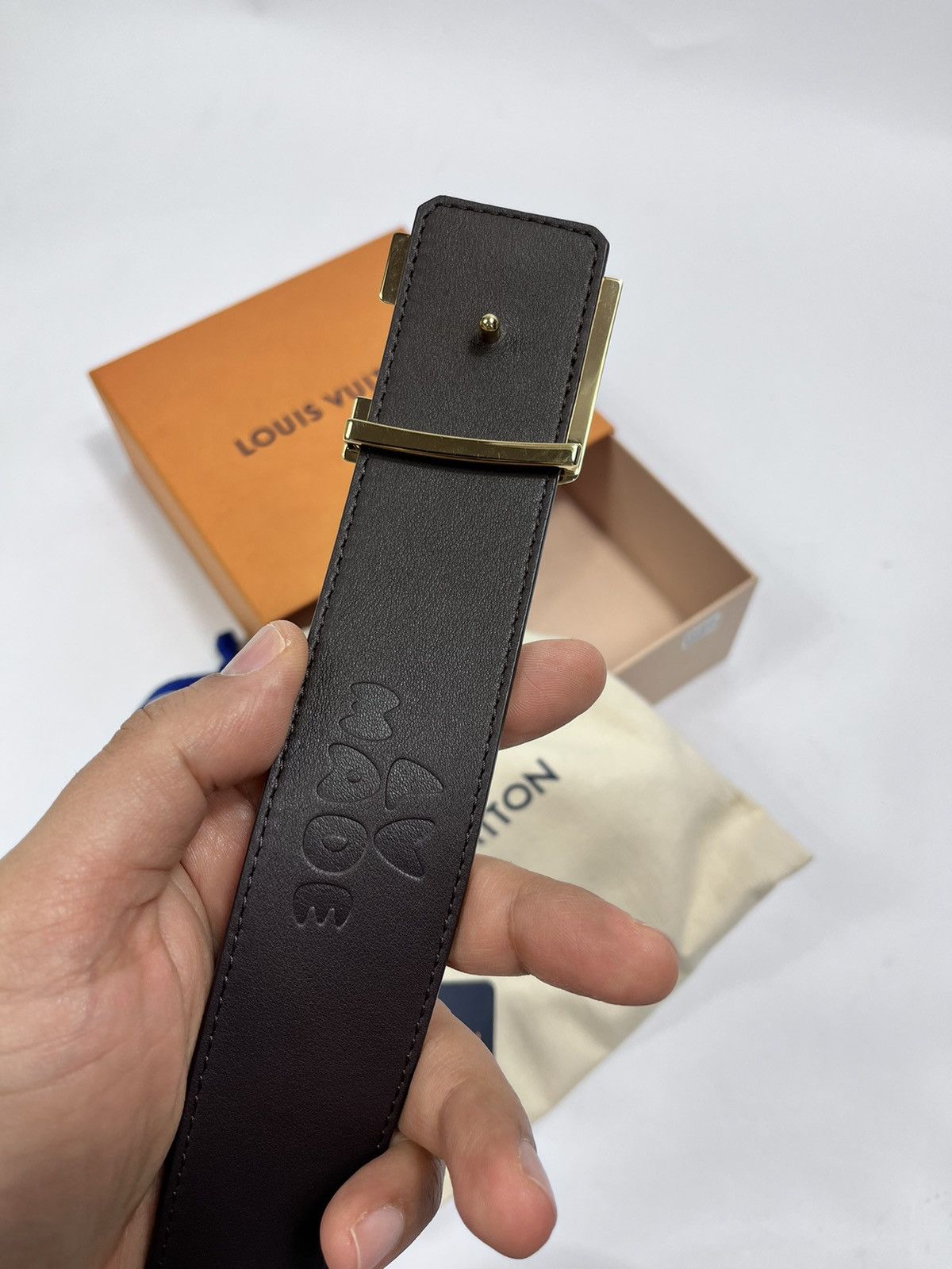LOUIS VUITTON LV MADE NIGO PYRAMID BELT 95