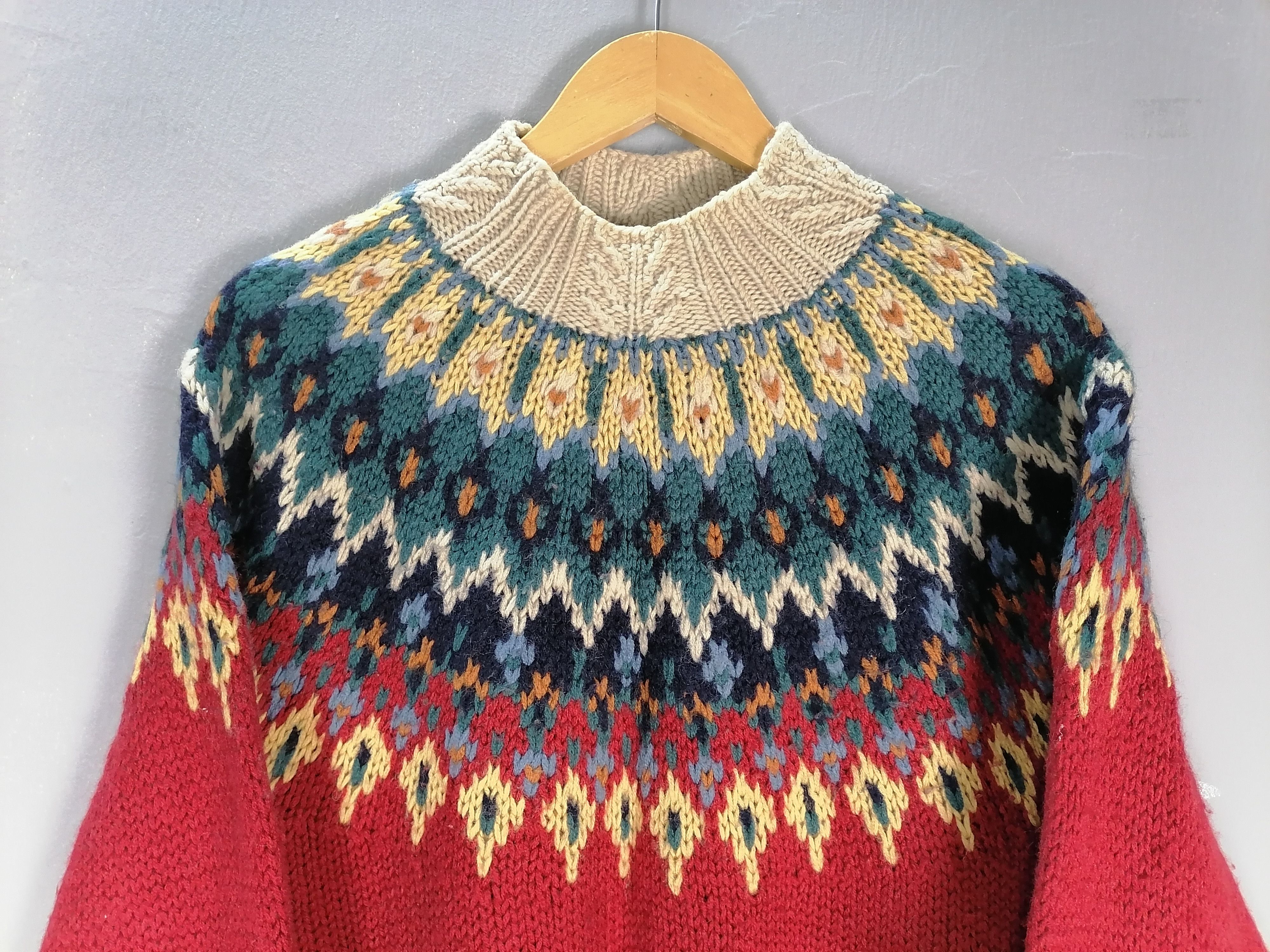 Native Burghscott American native wool knitwear rare design Size US L / EU 52-54 / 3 - 2 Thumbnail