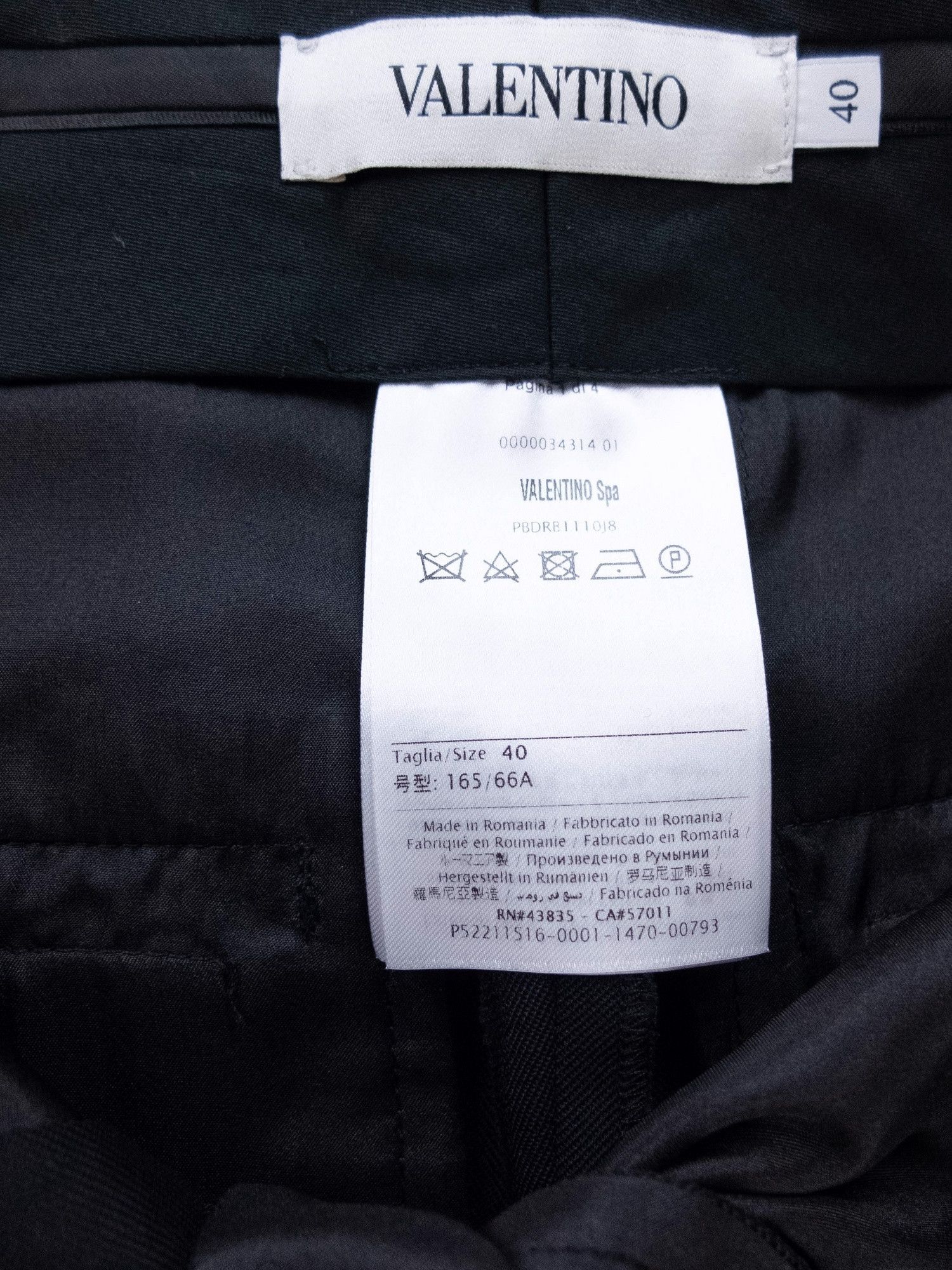 Valentino VALENTINO black slim fit wool dress pants trousers 4 40 Size 27" / US 4 / IT 40 - 6 Thumbnail