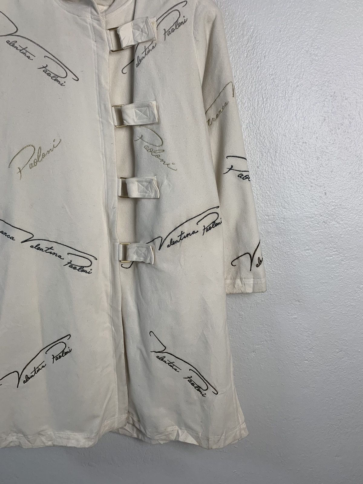 Japanese Brand Franca V.Paoloni Hooded Monogram Coat Size L / US 10 / IT 46 - 3 Thumbnail