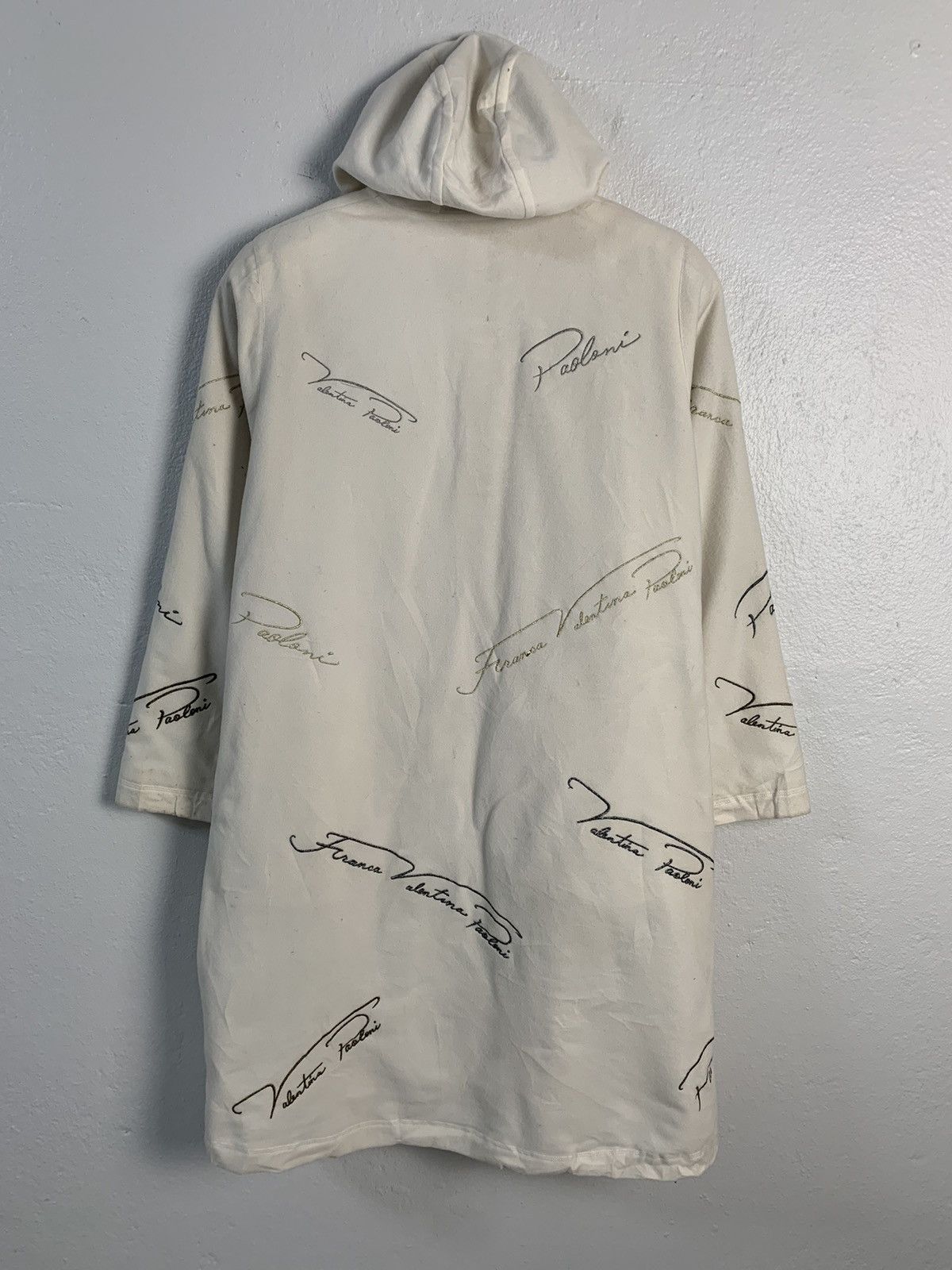 Japanese Brand Franca V.Paoloni Hooded Monogram Coat Size L / US 10 / IT 46 - 10 Thumbnail