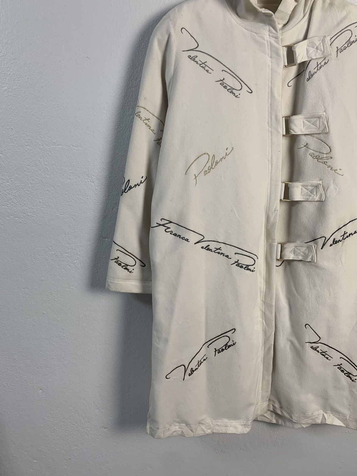Japanese Brand Franca V.Paoloni Hooded Monogram Coat Size L / US 10 / IT 46 - 2 Thumbnail