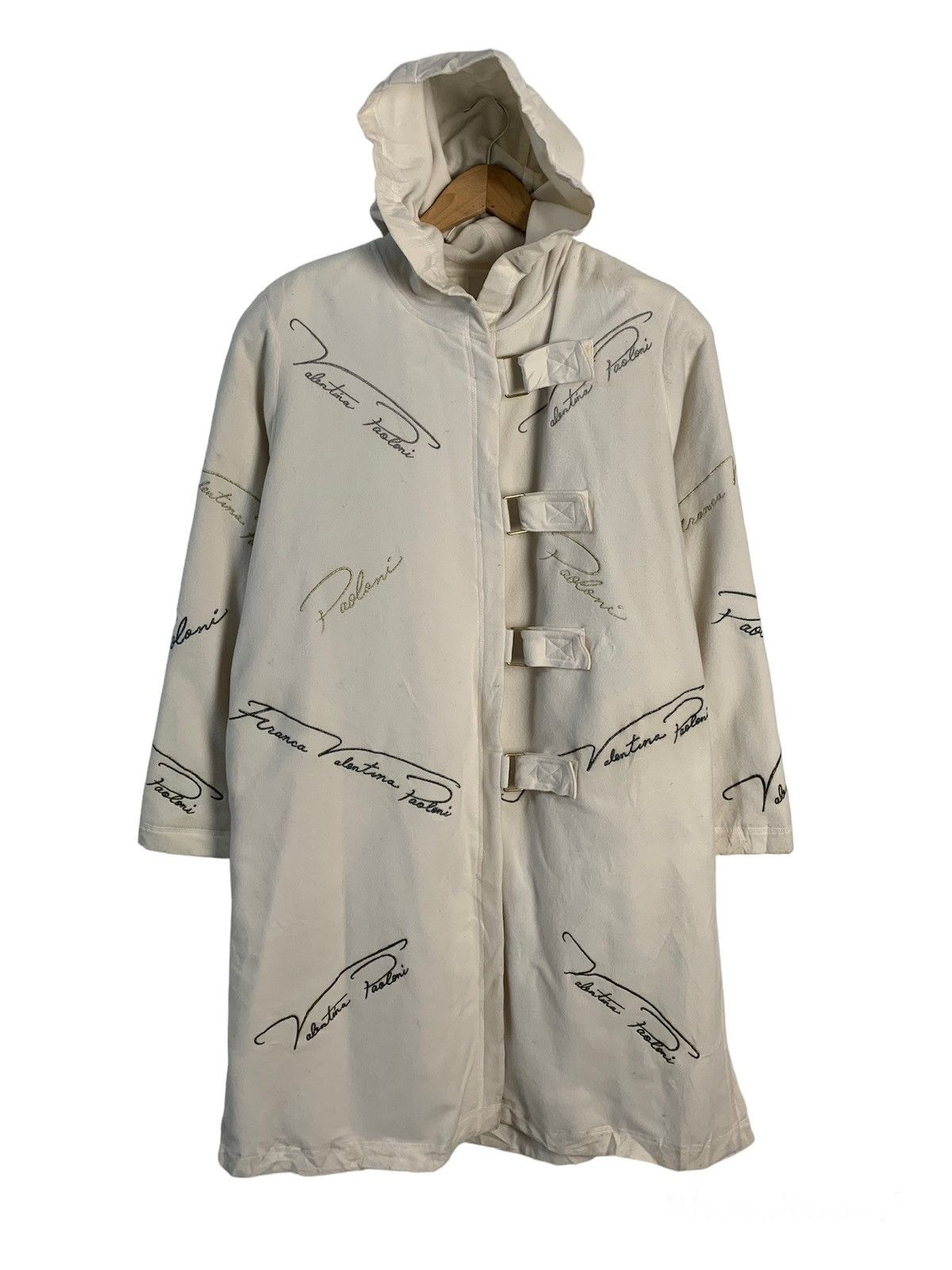 Japanese Brand Franca V.Paoloni Hooded Monogram Coat Size L / US 10 / IT 46 - 1 Thumbnail