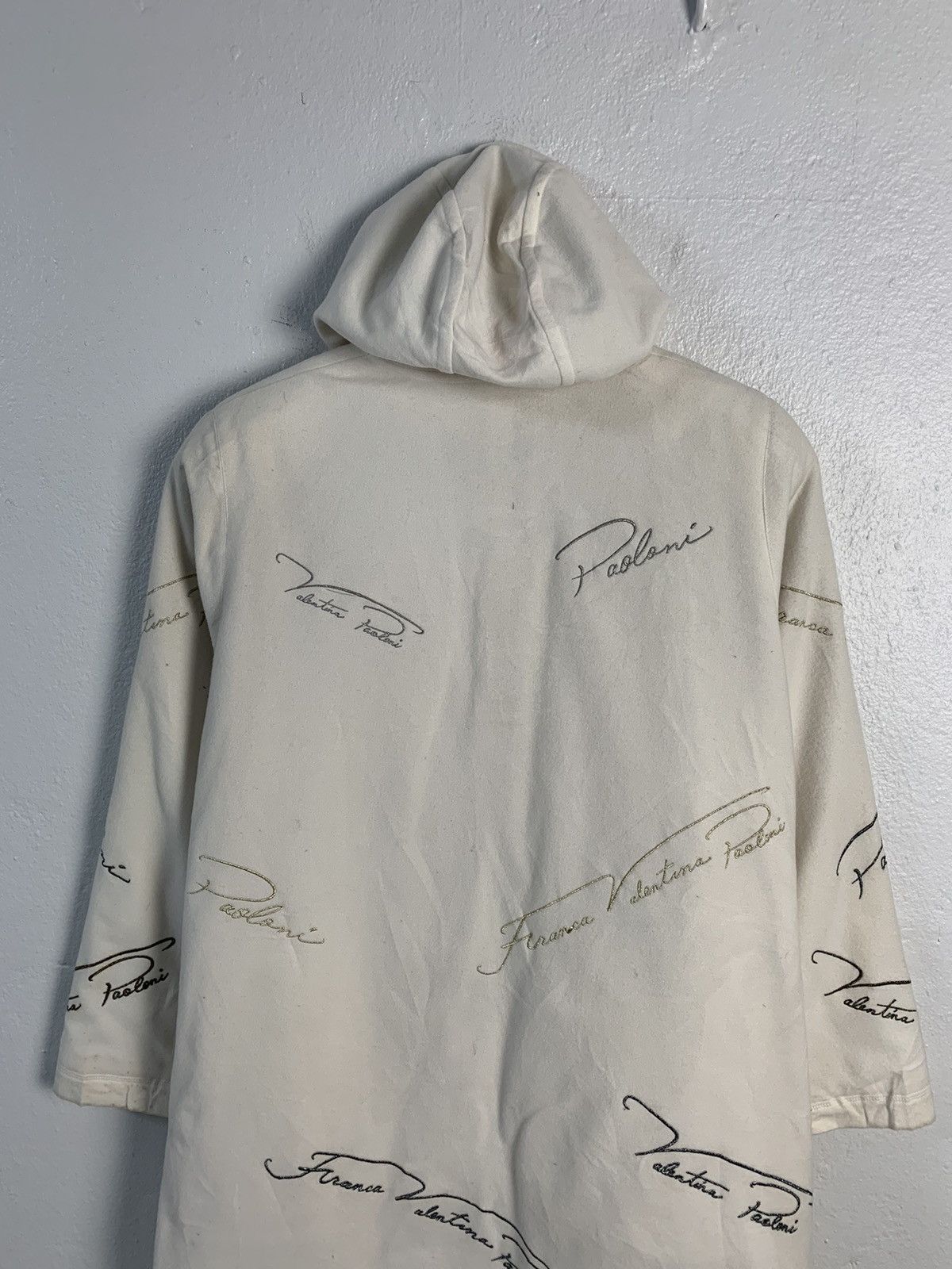 Japanese Brand Franca V.Paoloni Hooded Monogram Coat Size L / US 10 / IT 46 - 13 Thumbnail