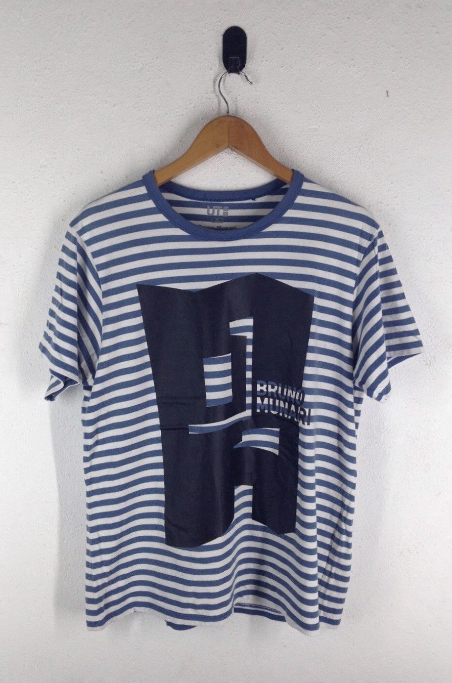 Japanese Brand × Uniqlo Bruno Munari Stripe T Shirt Crew Neck Tee Size US XL / EU 56 / 4 - 1 Thumbnail