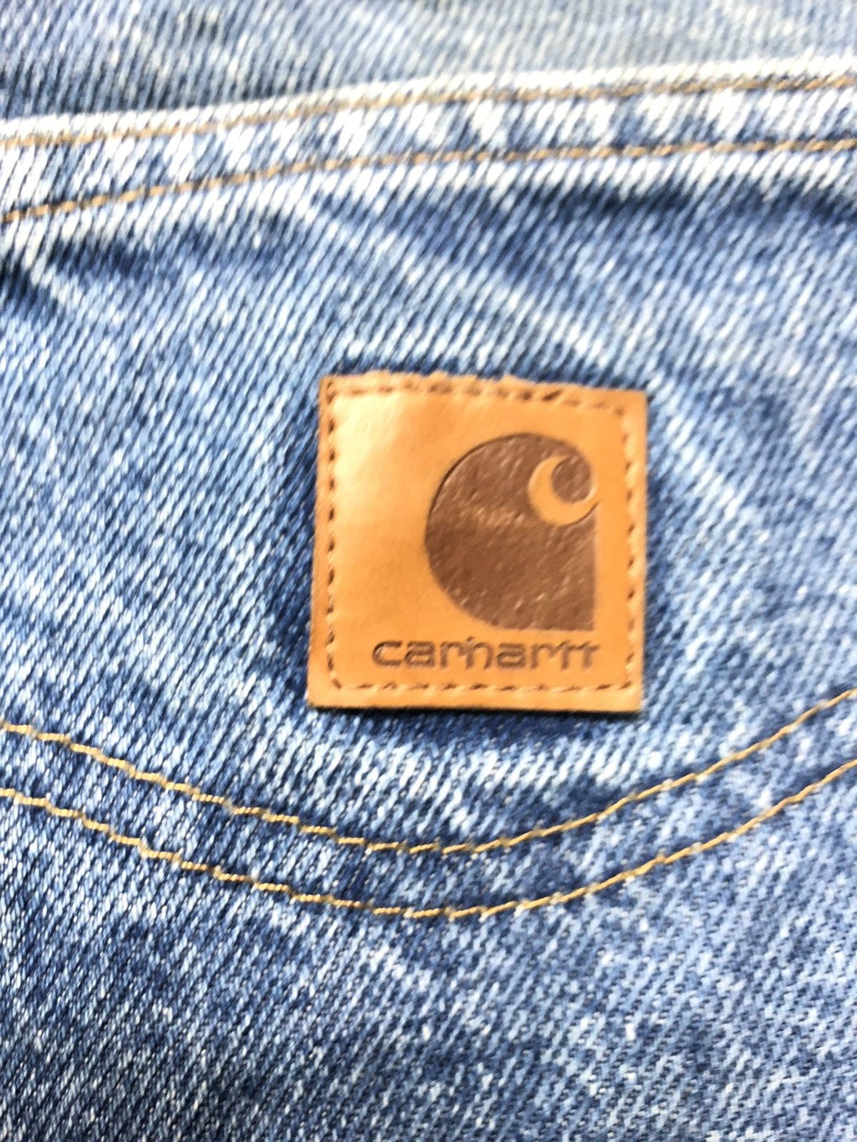Carhartt × Vintage VINTAGE 90s CARHARTT BLUE WASH DENIM Size US 37 - 3 Thumbnail