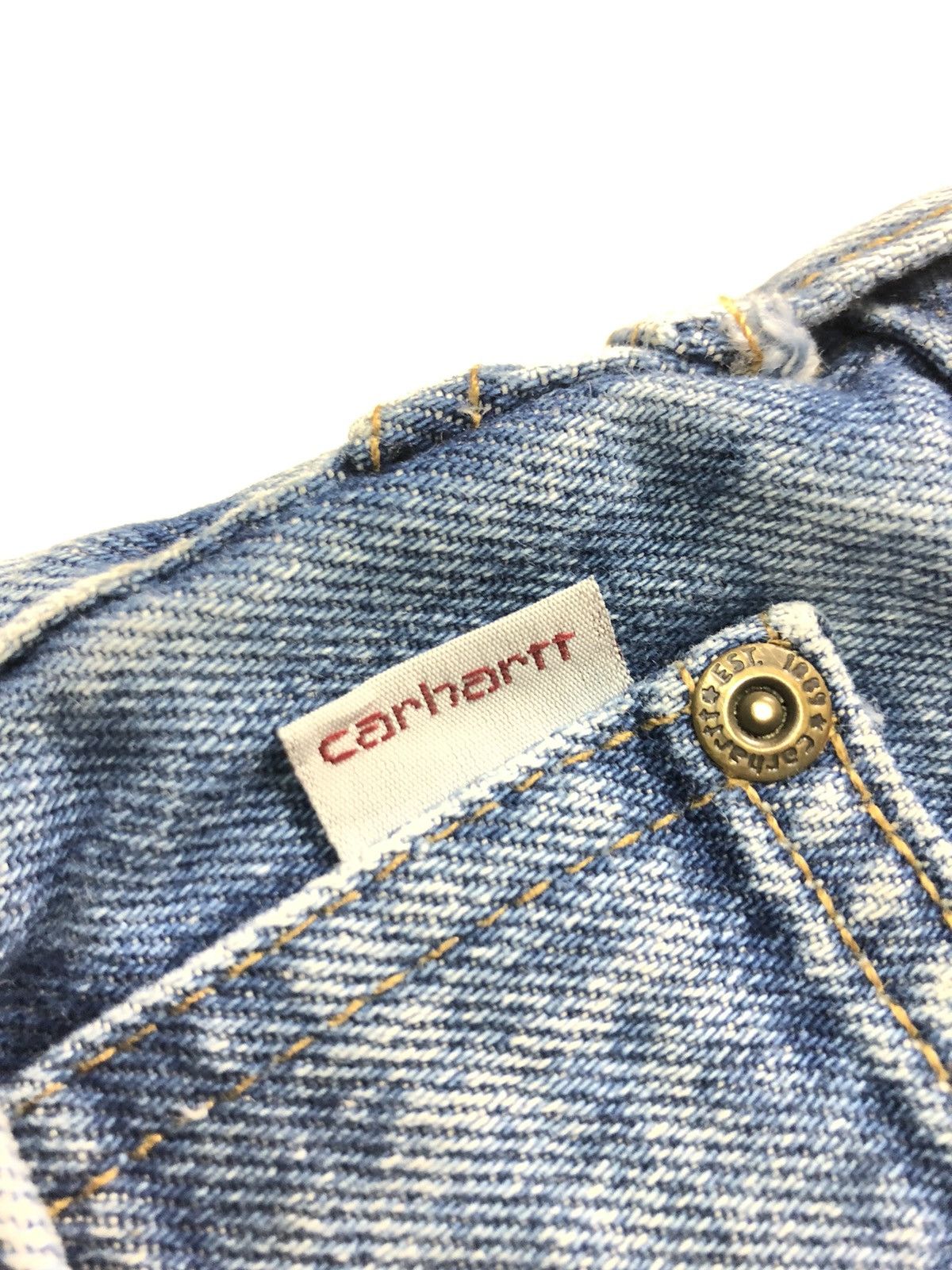 Carhartt × Vintage VINTAGE 90s CARHARTT BLUE WASH DENIM Size US 37 - 8 Thumbnail