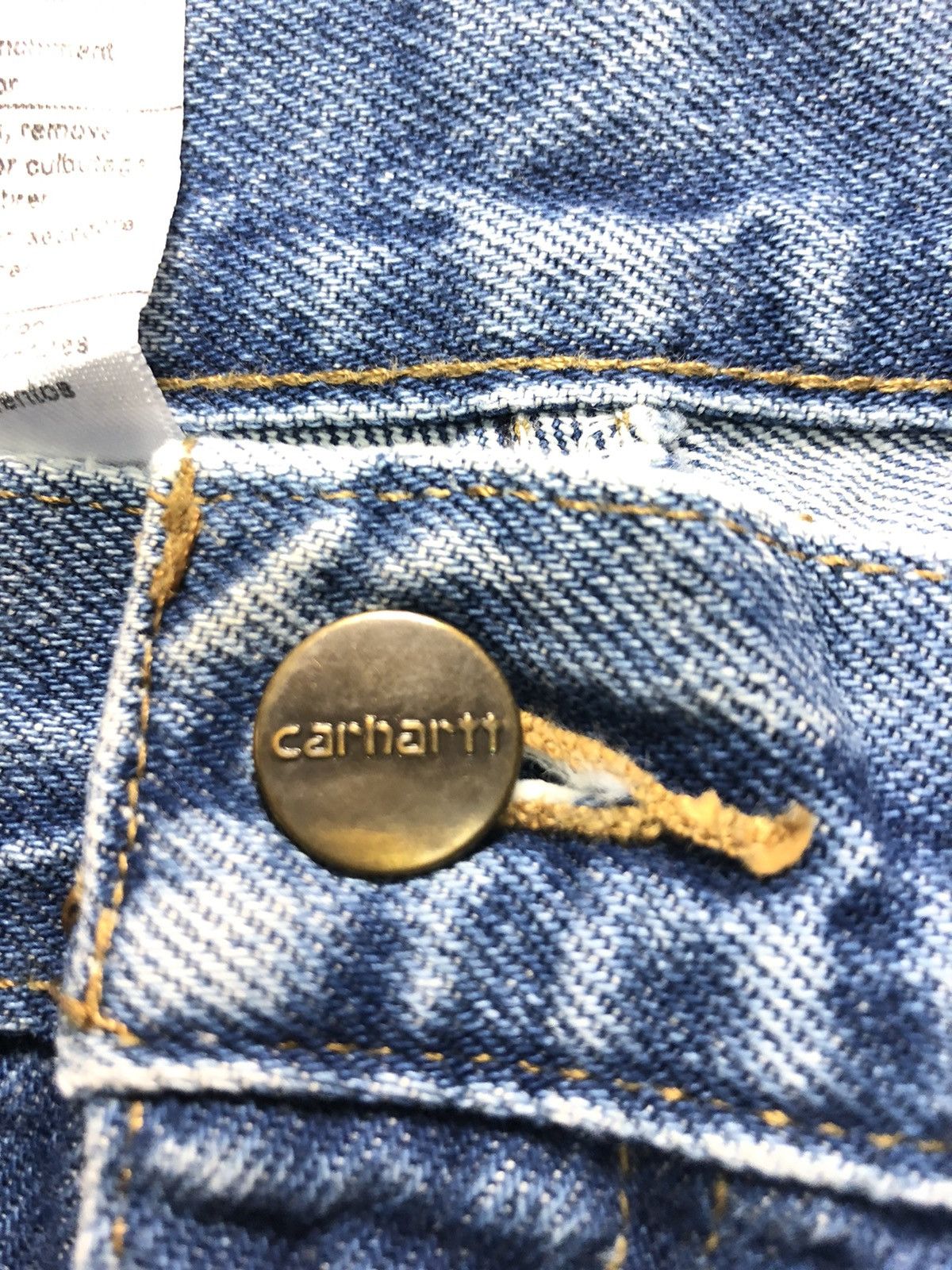 Carhartt × Vintage VINTAGE 90s CARHARTT BLUE WASH DENIM Size US 37 - 7 Thumbnail