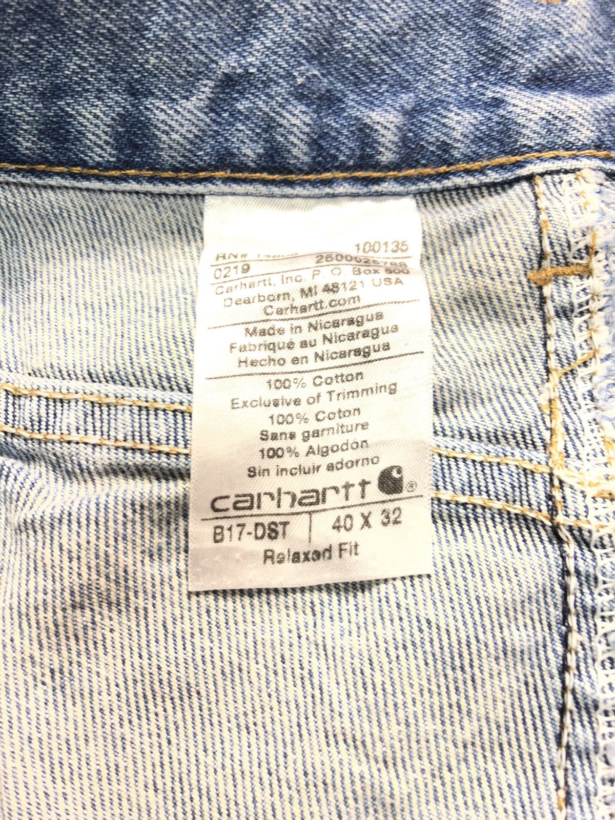 Carhartt × Vintage VINTAGE 90s CARHARTT BLUE WASH DENIM Size US 37 - 10 Thumbnail