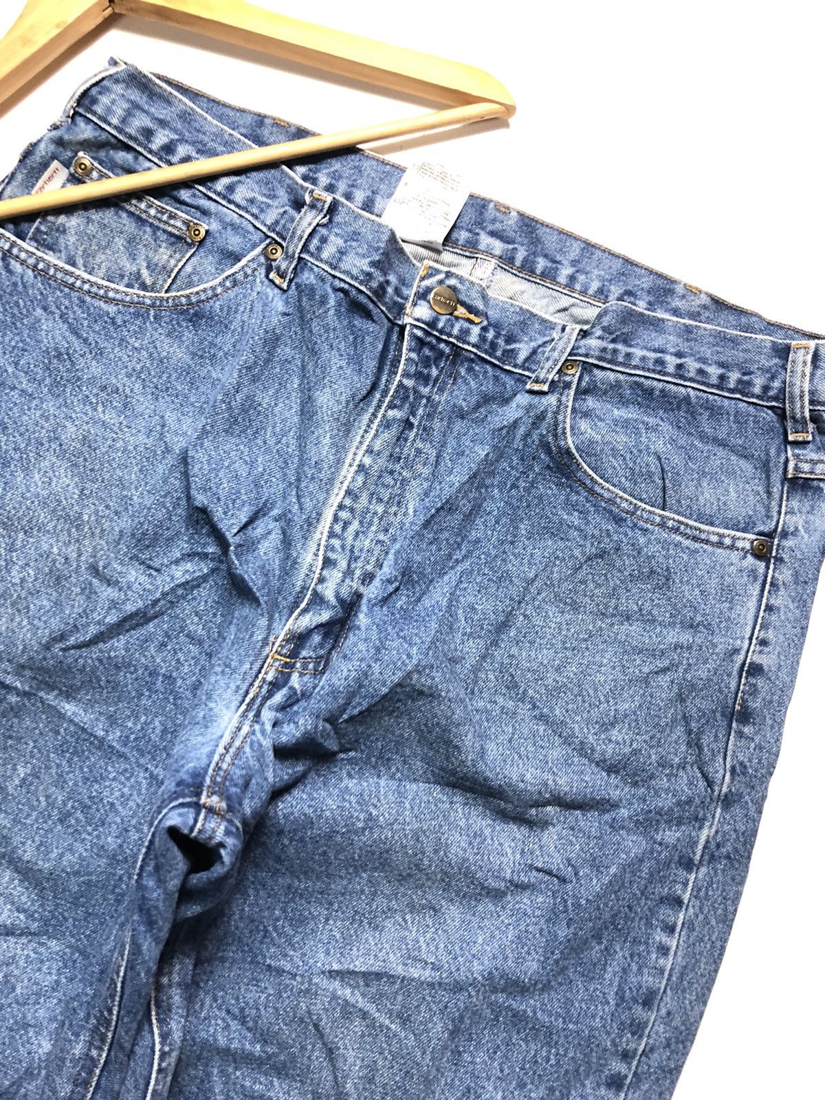 Carhartt × Vintage VINTAGE 90s CARHARTT BLUE WASH DENIM Size US 37 - 6 Thumbnail
