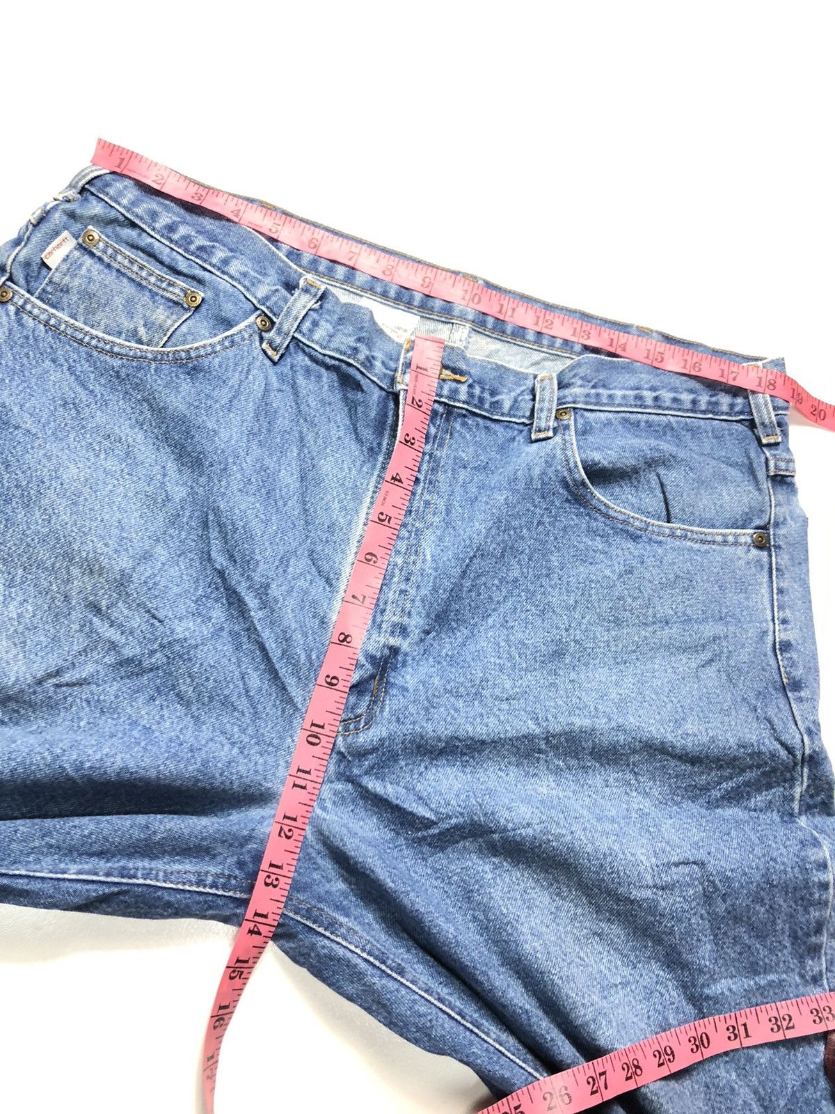 Carhartt × Vintage VINTAGE 90s CARHARTT BLUE WASH DENIM Size US 37 - 13 Thumbnail