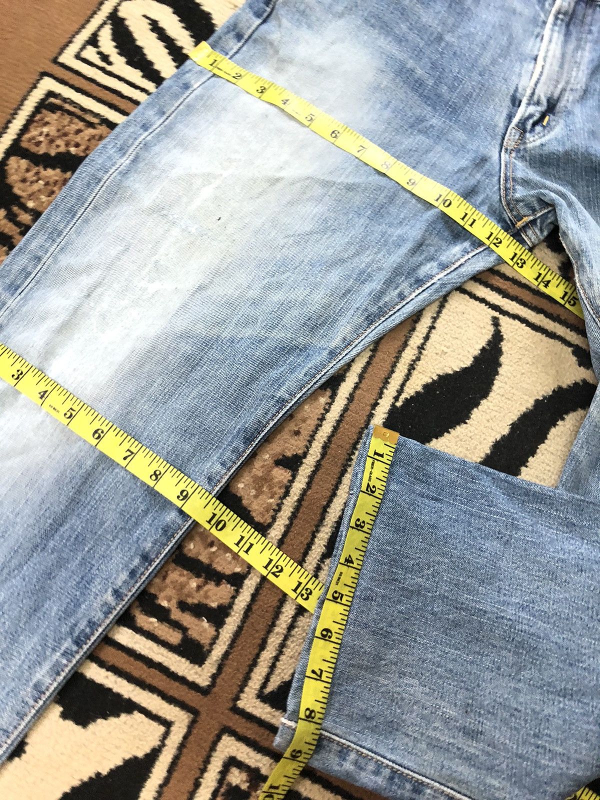 Edwin × Vintage VINTAGE SELVEDGE EDWIN 505x BLUE WASH DISTRESSED DENIM Size US 31 - 17 Thumbnail