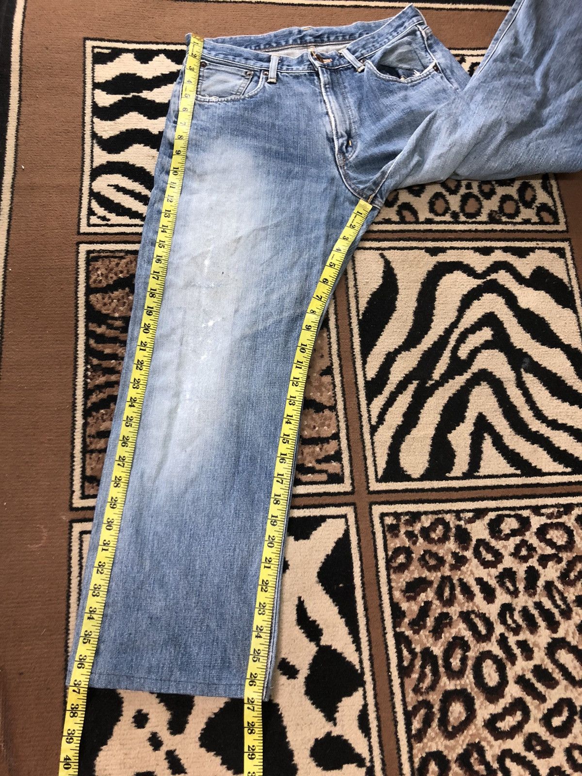Edwin × Vintage VINTAGE SELVEDGE EDWIN 505x BLUE WASH DISTRESSED DENIM Size US 31 - 16 Thumbnail