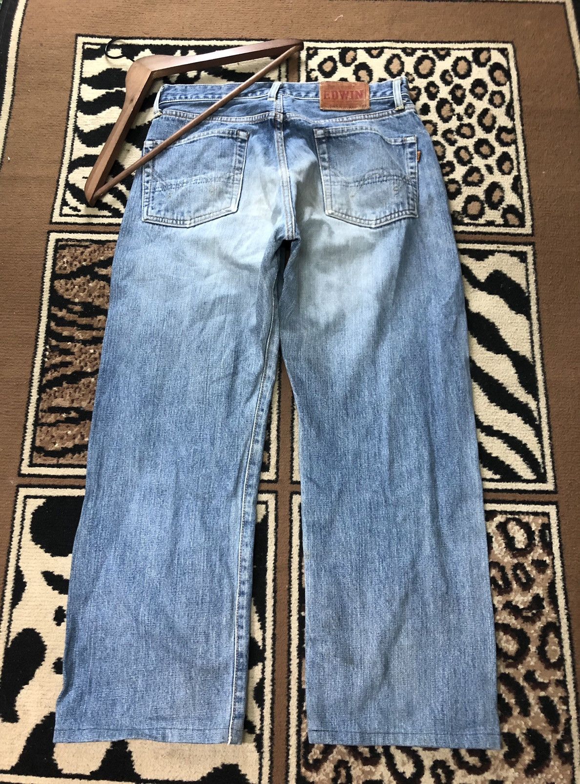 Edwin × Vintage VINTAGE SELVEDGE EDWIN 505x BLUE WASH DISTRESSED DENIM Size US 31 - 9 Thumbnail