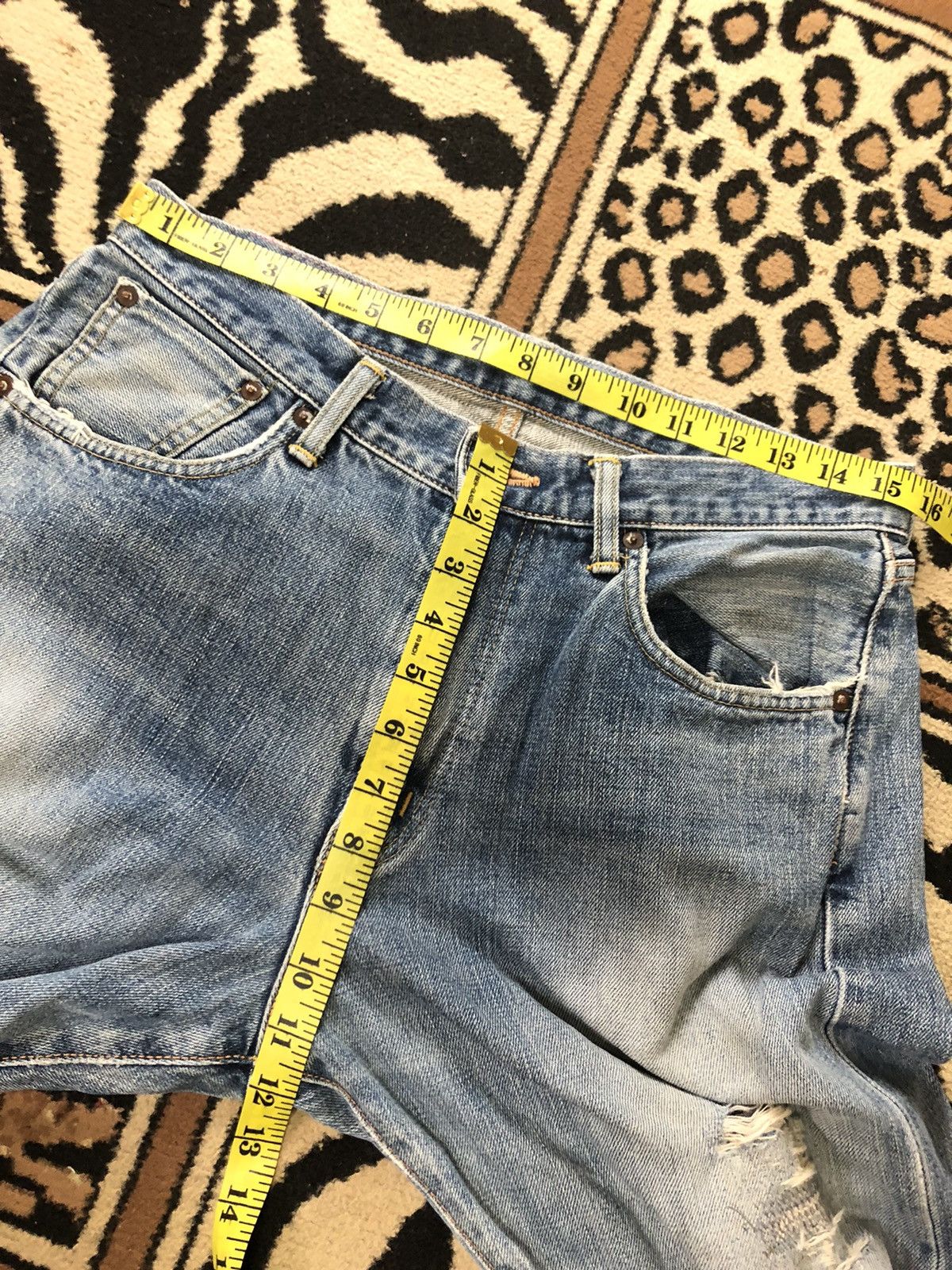 Edwin × Vintage VINTAGE SELVEDGE EDWIN 505x BLUE WASH DISTRESSED DENIM Size US 31 - 15 Thumbnail