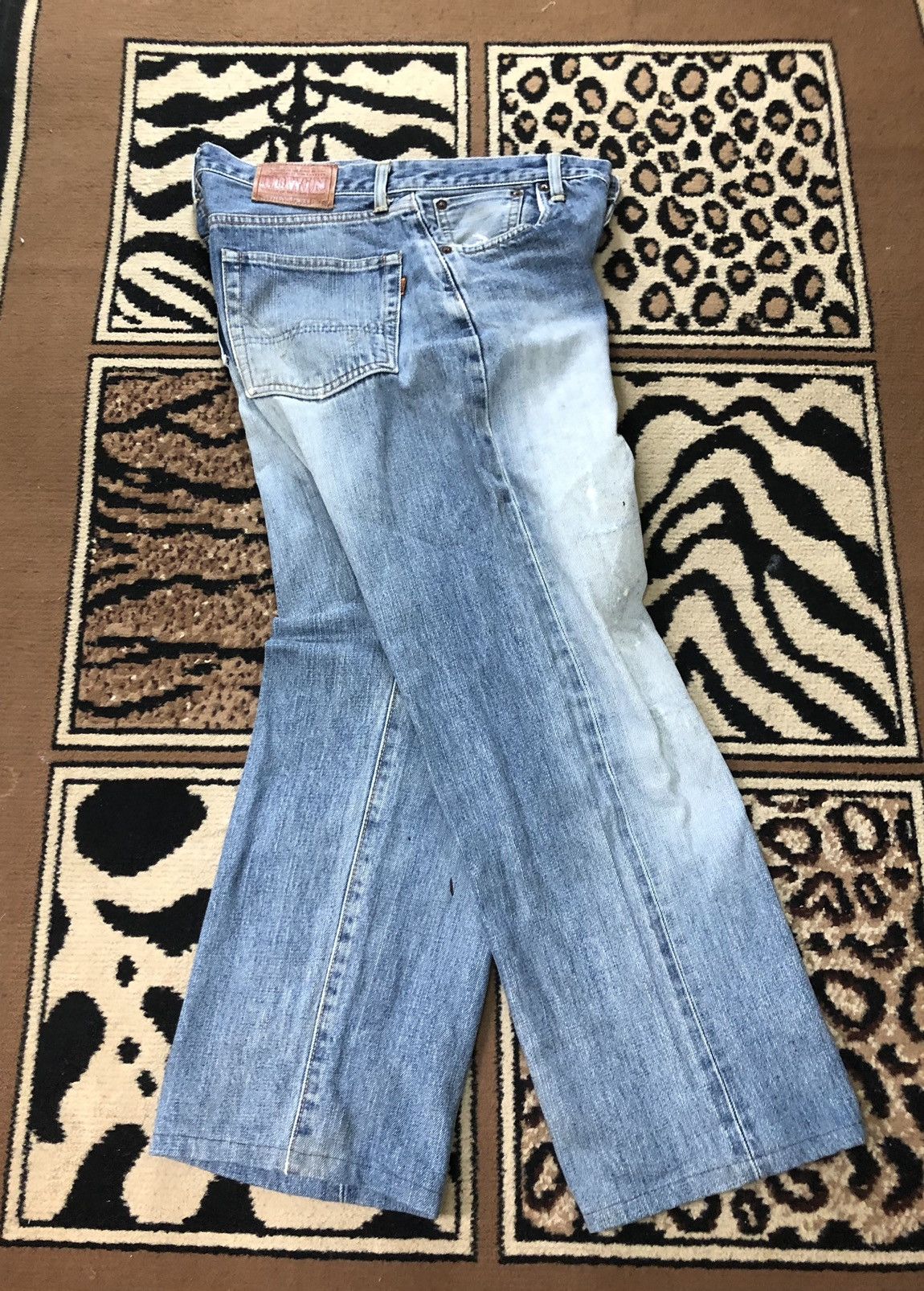 Edwin × Vintage VINTAGE SELVEDGE EDWIN 505x BLUE WASH DISTRESSED DENIM Size US 31 - 14 Thumbnail