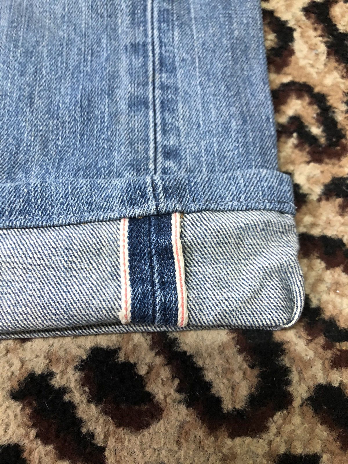 Edwin × Vintage VINTAGE SELVEDGE EDWIN 505x BLUE WASH DISTRESSED DENIM Size US 31 - 3 Thumbnail