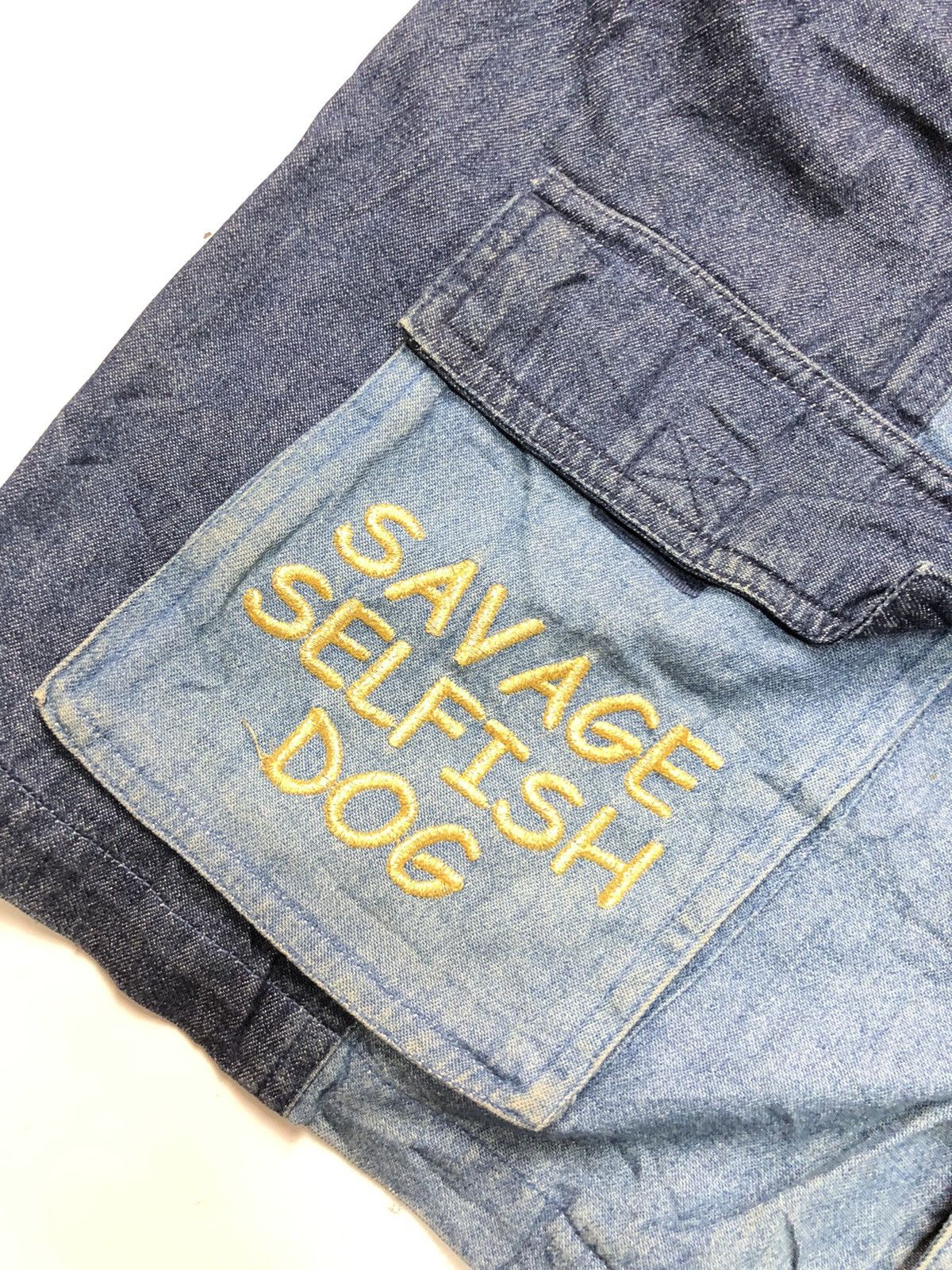 Japanese Brand VINTAGE SAVAGE SELFISH DOG PATCH WORK EMBROIDERY DENIM VEST Size US M / EU 48-50 / 2 - 5 Thumbnail