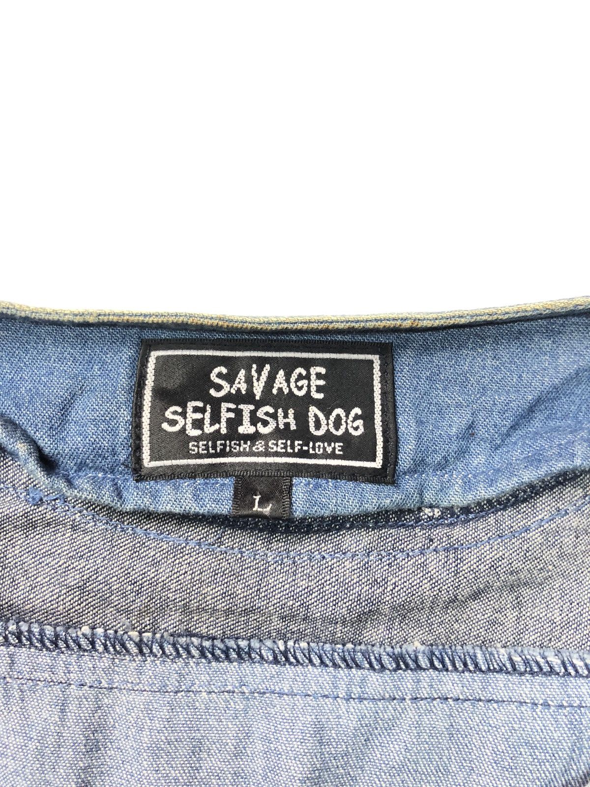 Japanese Brand VINTAGE SAVAGE SELFISH DOG PATCH WORK EMBROIDERY DENIM VEST Size US M / EU 48-50 / 2 - 10 Thumbnail