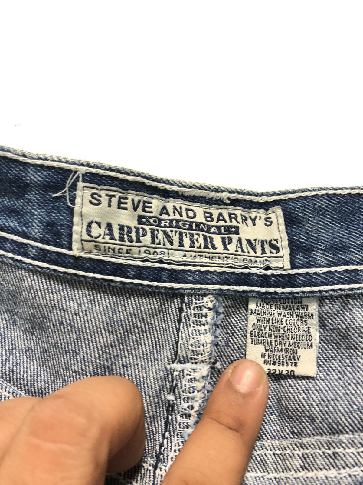 Steve And Barrys × Vintage VINTAGE STEVE & BARRY’S CARPENTER WORKWEAR BLUE WASH DENIM Size US 30 / EU 46 - 8 Thumbnail