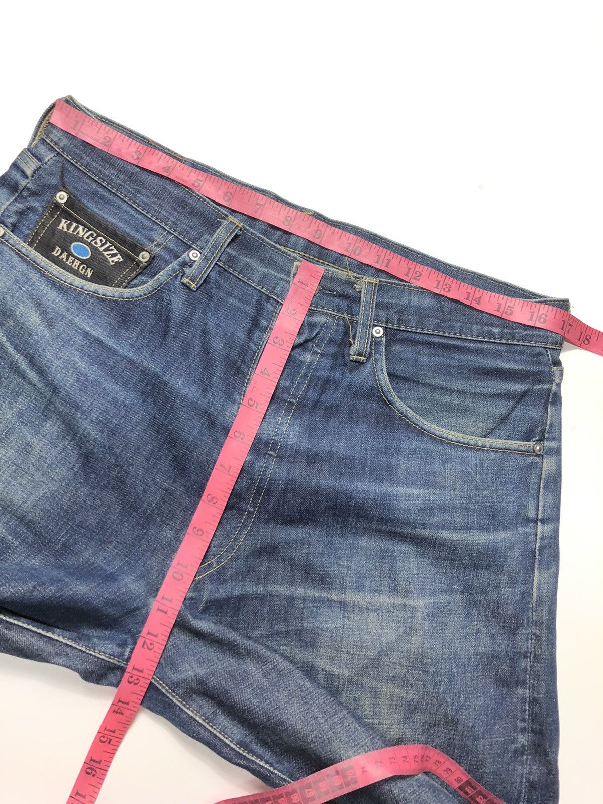 Japanese Brand × King × Vintage KING SIZE JAPAN BRAND BLUE WASH DISTRESSED DENIM JAPAN🇯🇵 Size US 34 / EU 50 - 15 Thumbnail