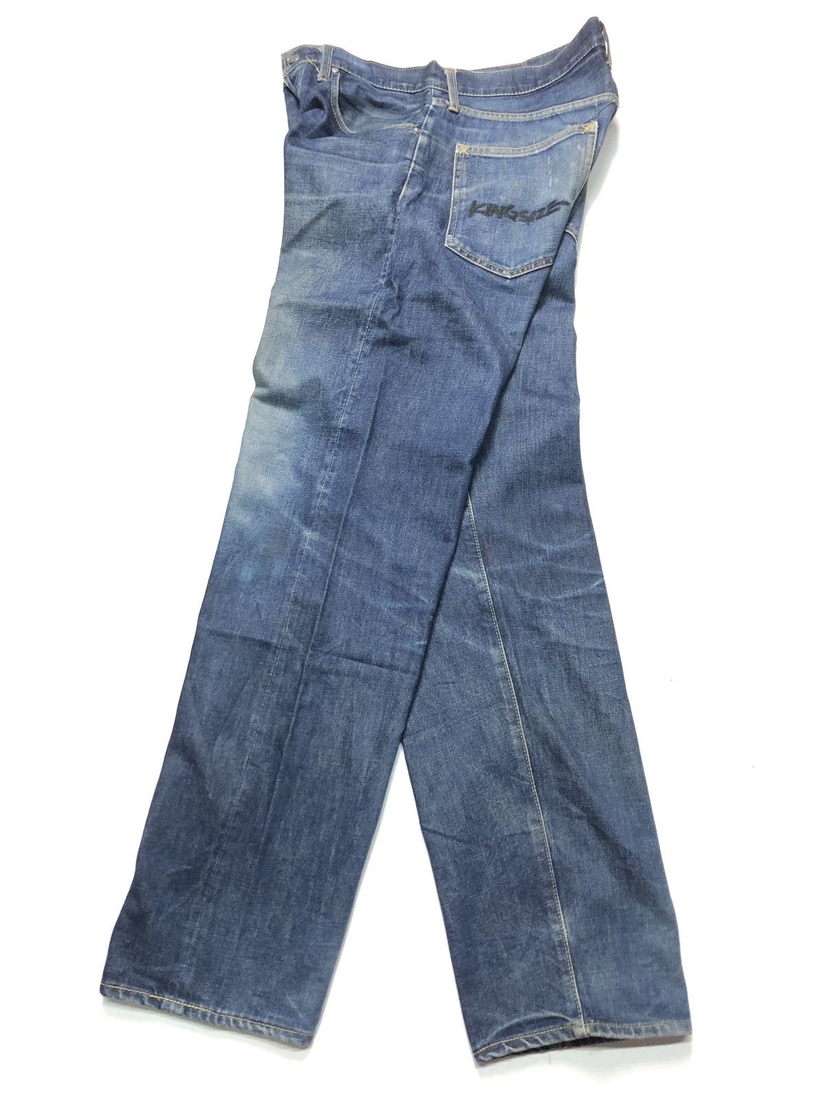 Japanese Brand × King × Vintage KING SIZE JAPAN BRAND BLUE WASH DISTRESSED DENIM JAPAN🇯🇵 Size US 34 / EU 50 - 10 Thumbnail